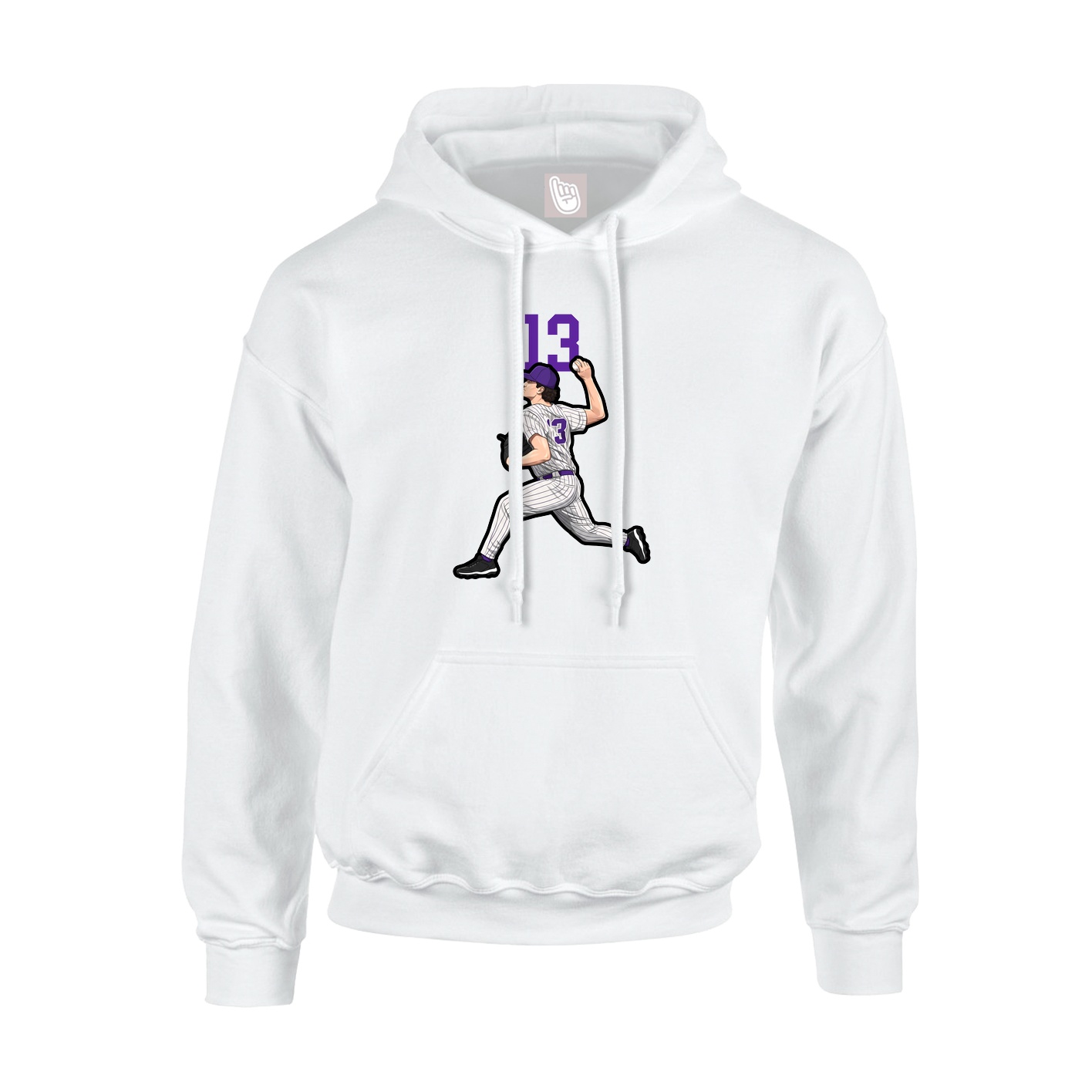Hoodie — Number Top in White