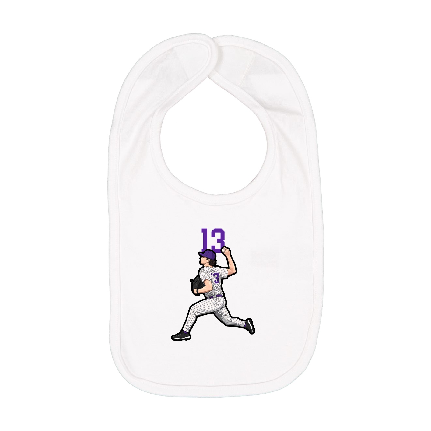Infant Bib — Number Top in White