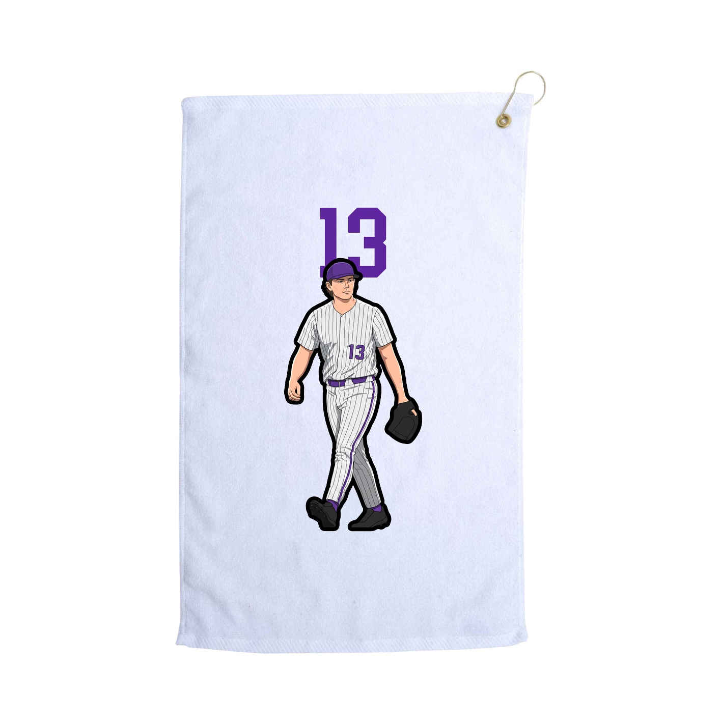 Golf Towel — Number Top in White