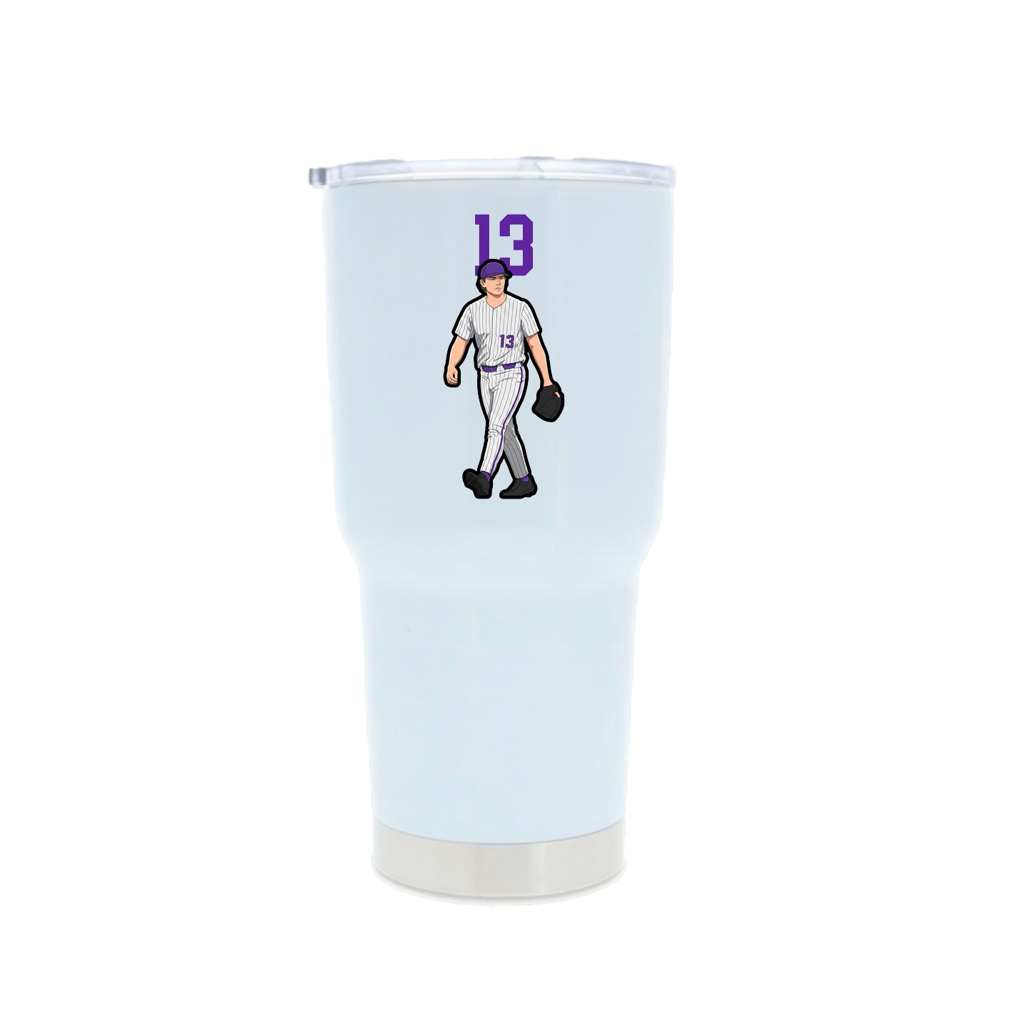 30oz Stainless Steel Tumbler — Number Top in White