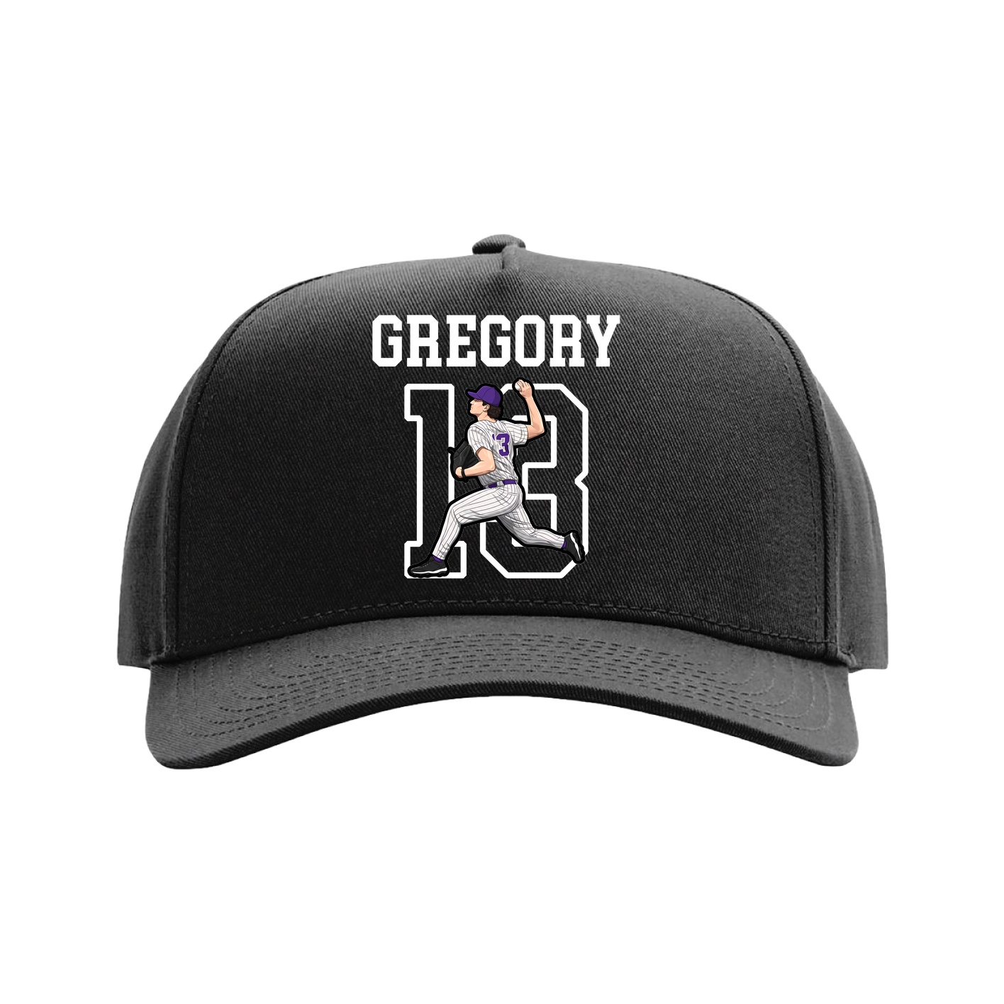 Full Fabric Five-Panel Champ Cap — Shirsey in Black
