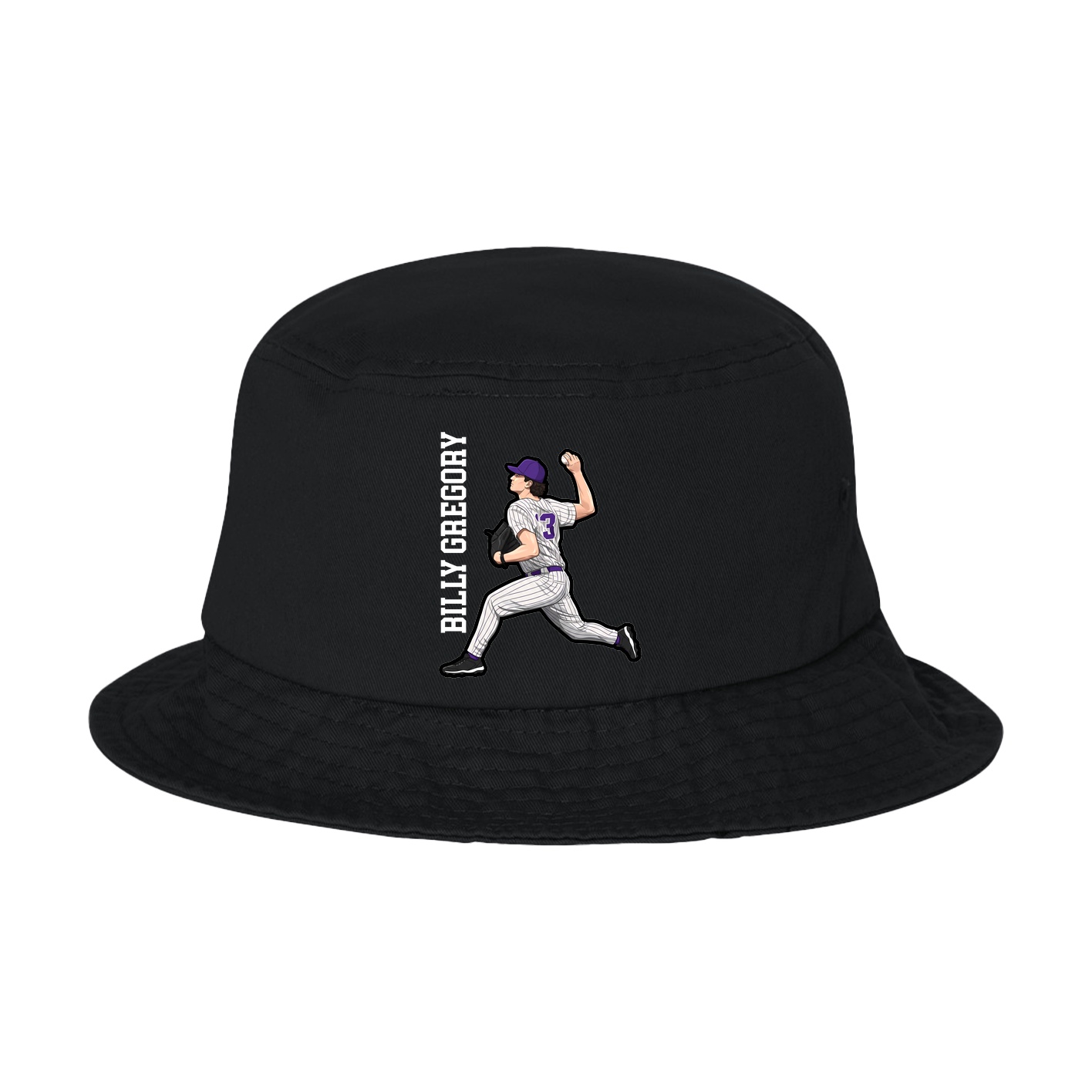 Bucket Cap — Name Vertical in Black