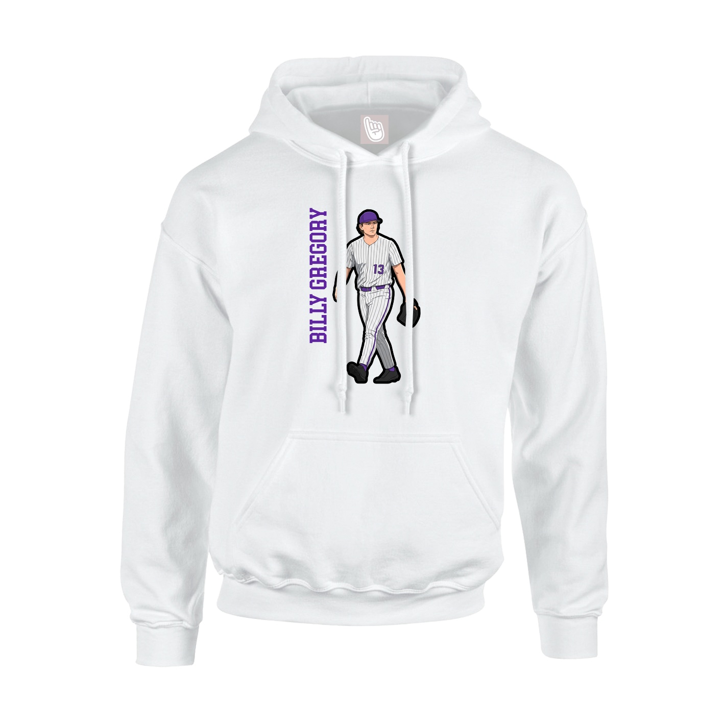 Youth Hoodie — Name Vertical in White