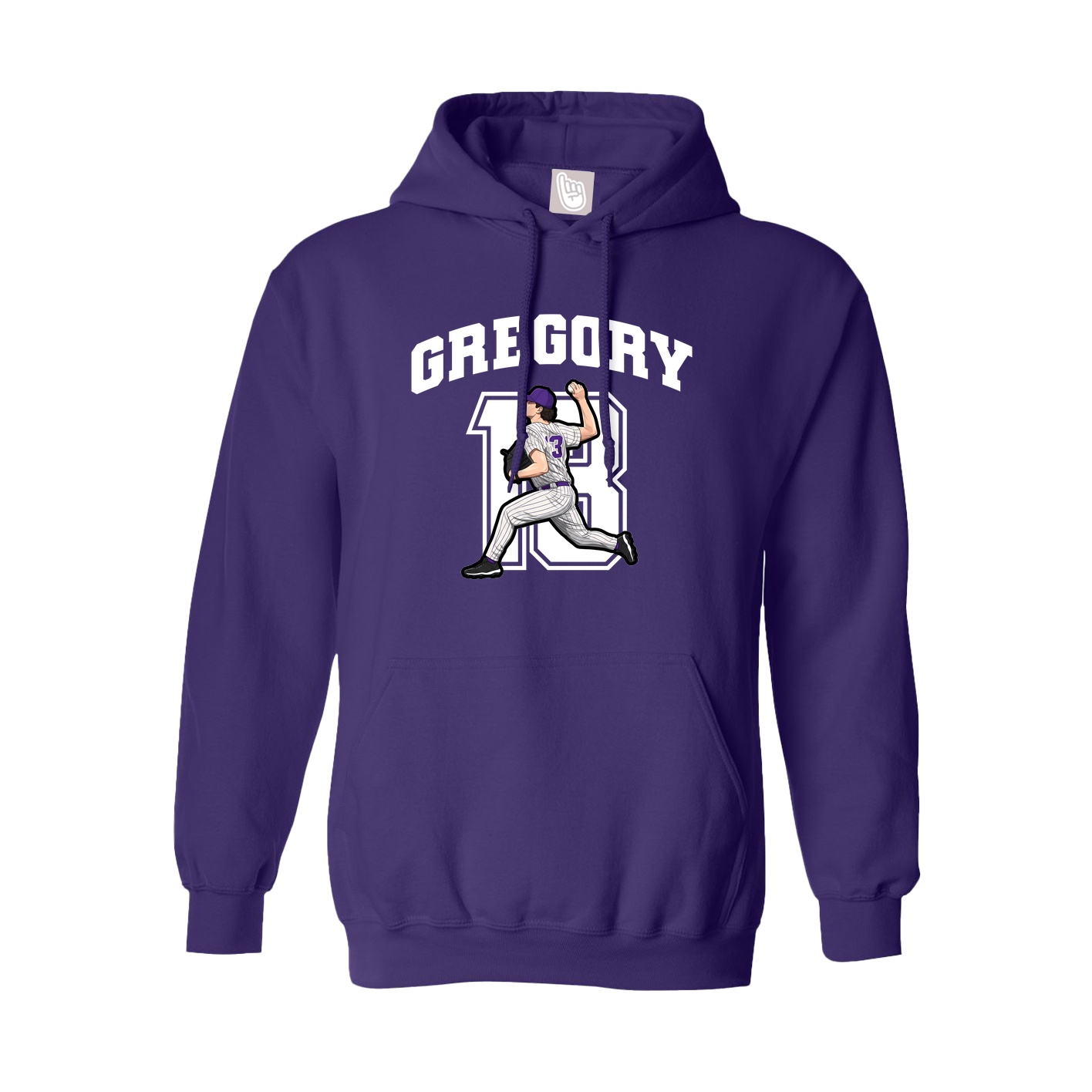 Hoodie — Number in Purple