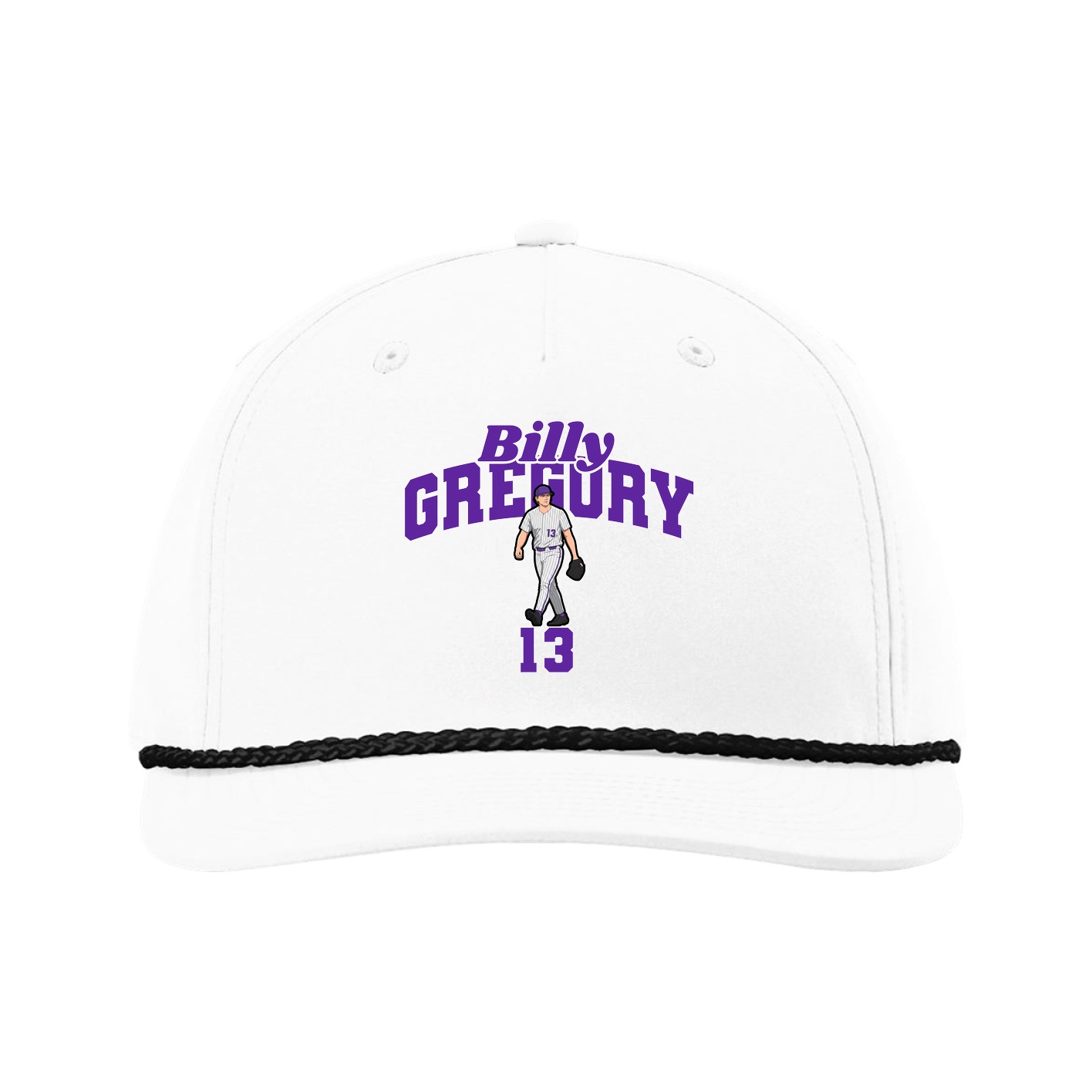 Five-Panel Classic Rope Cap — Signature Arch in White