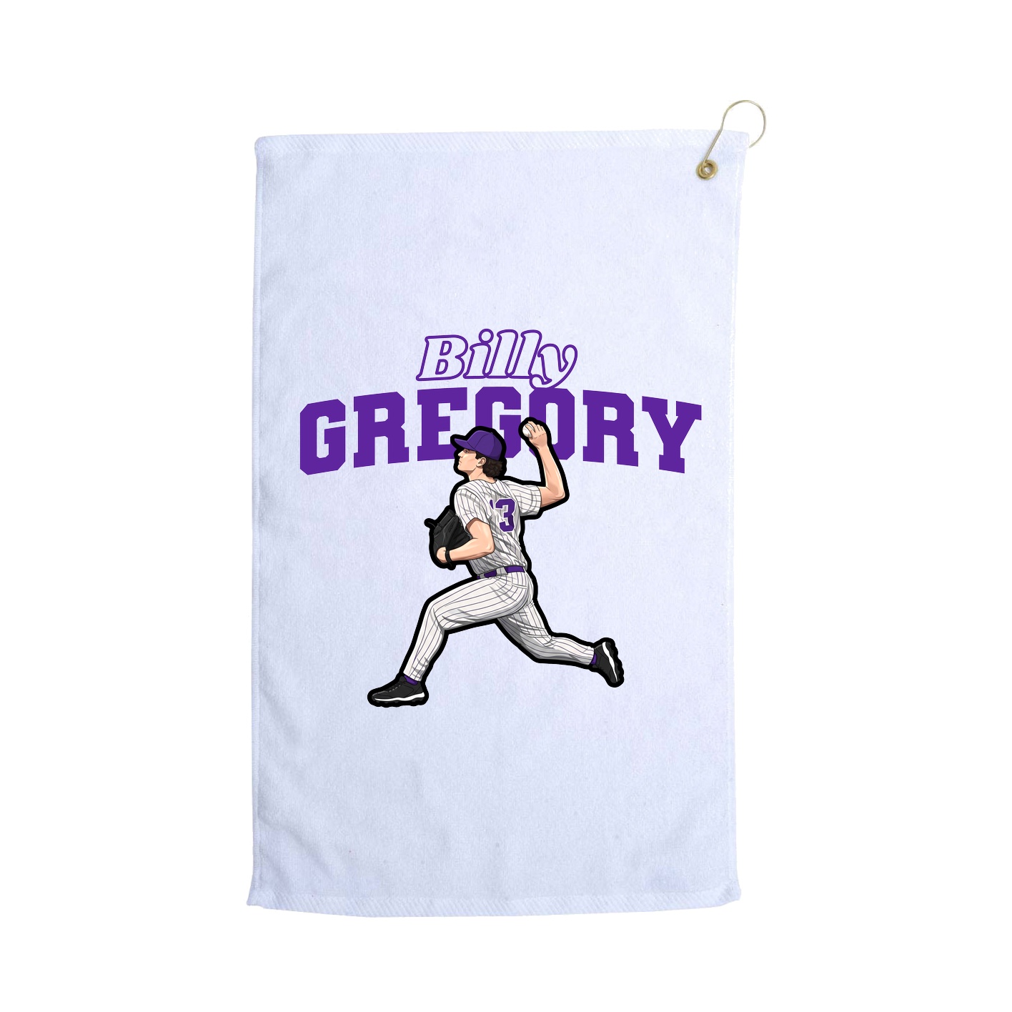 Golf Towel — Name Arch in White