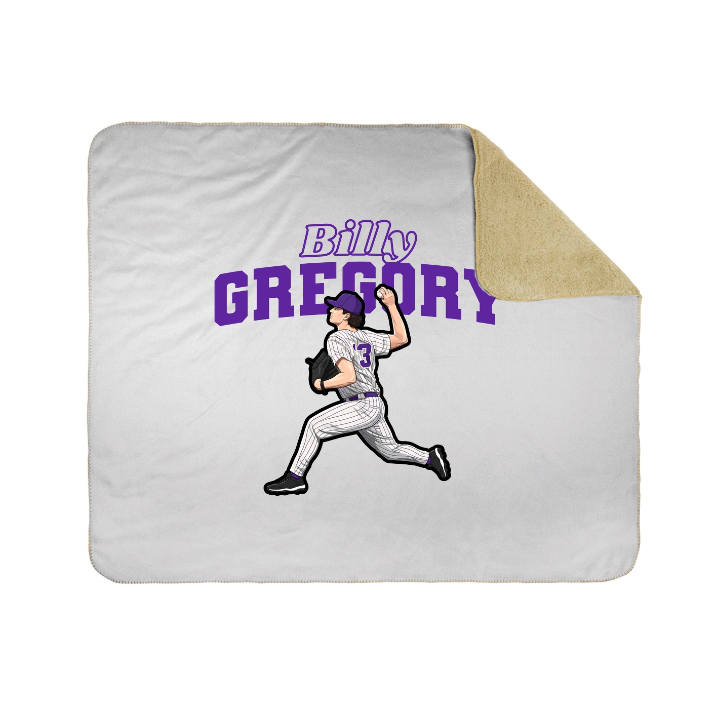 Throw Blanket — Name Arch in White