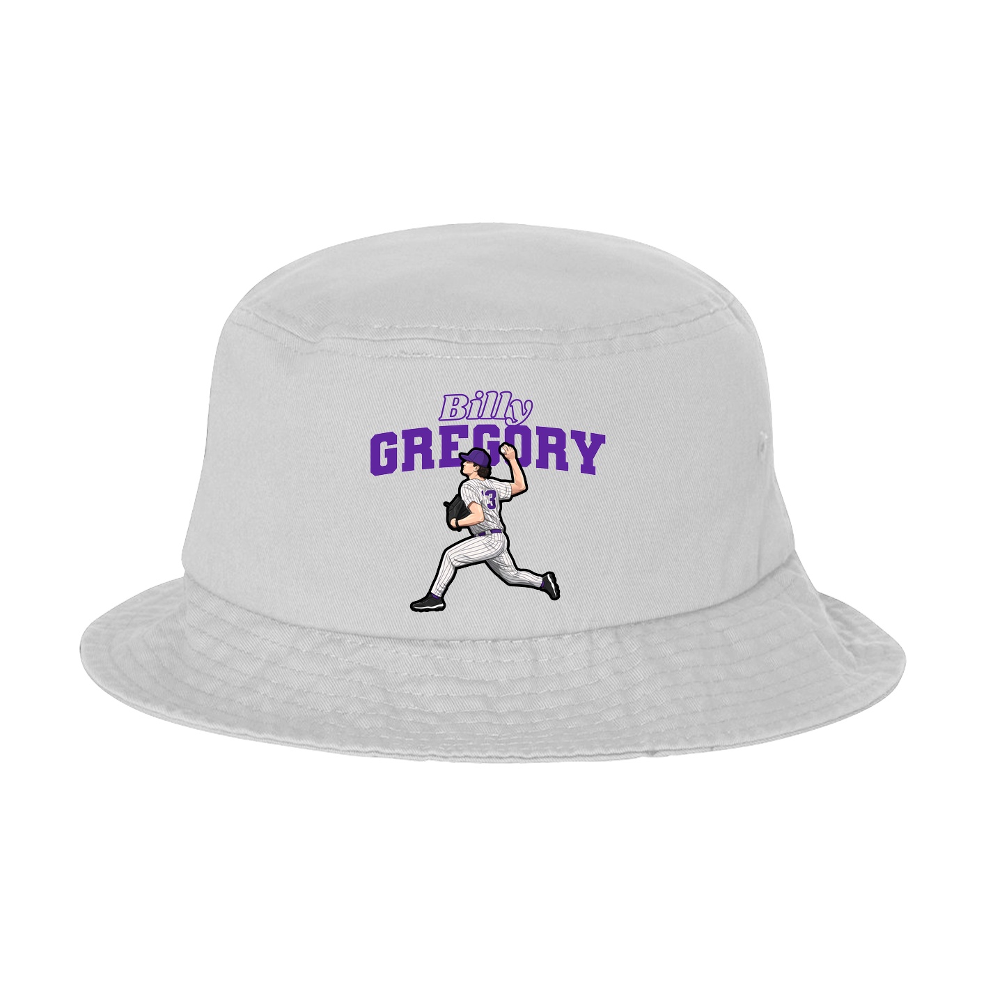 Bucket Cap — Name Arch in White