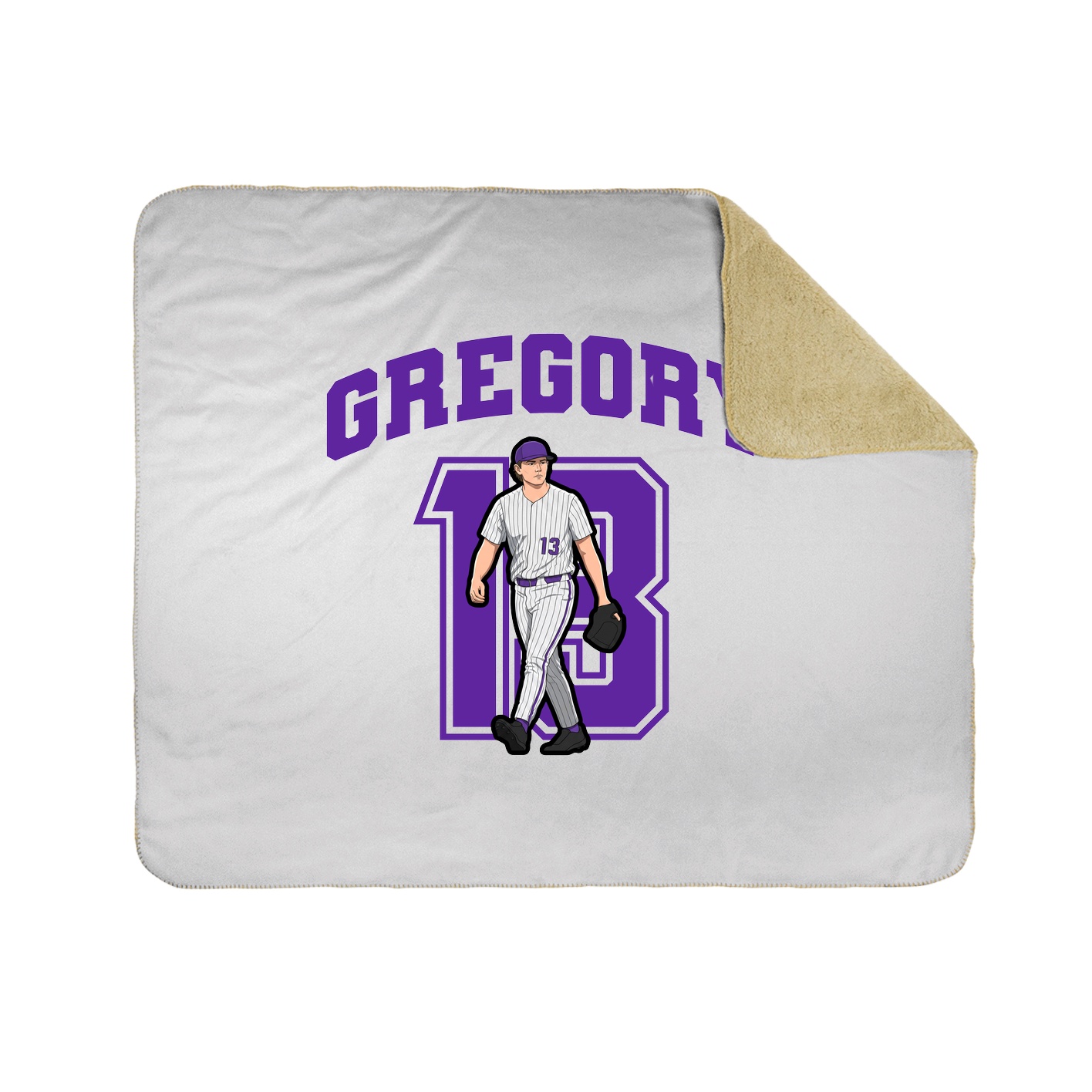 Throw Blanket — Number in White