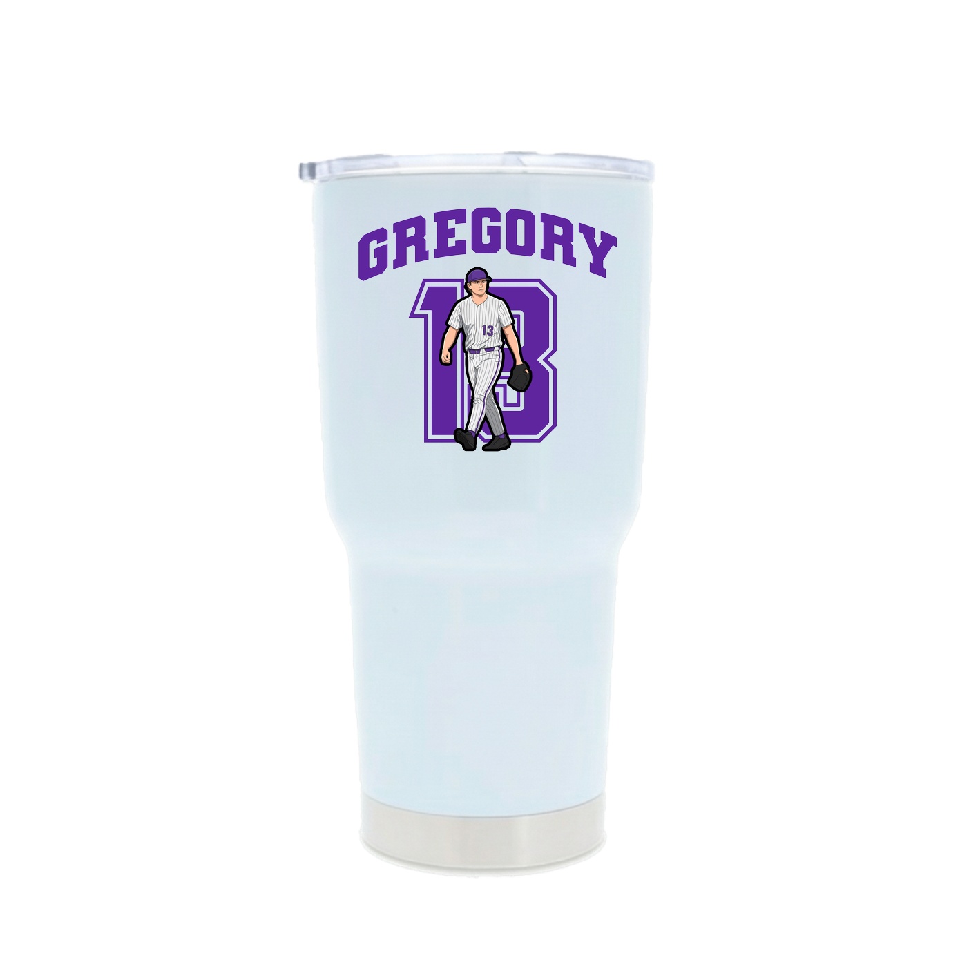 30oz Stainless Steel Tumbler — Number in White