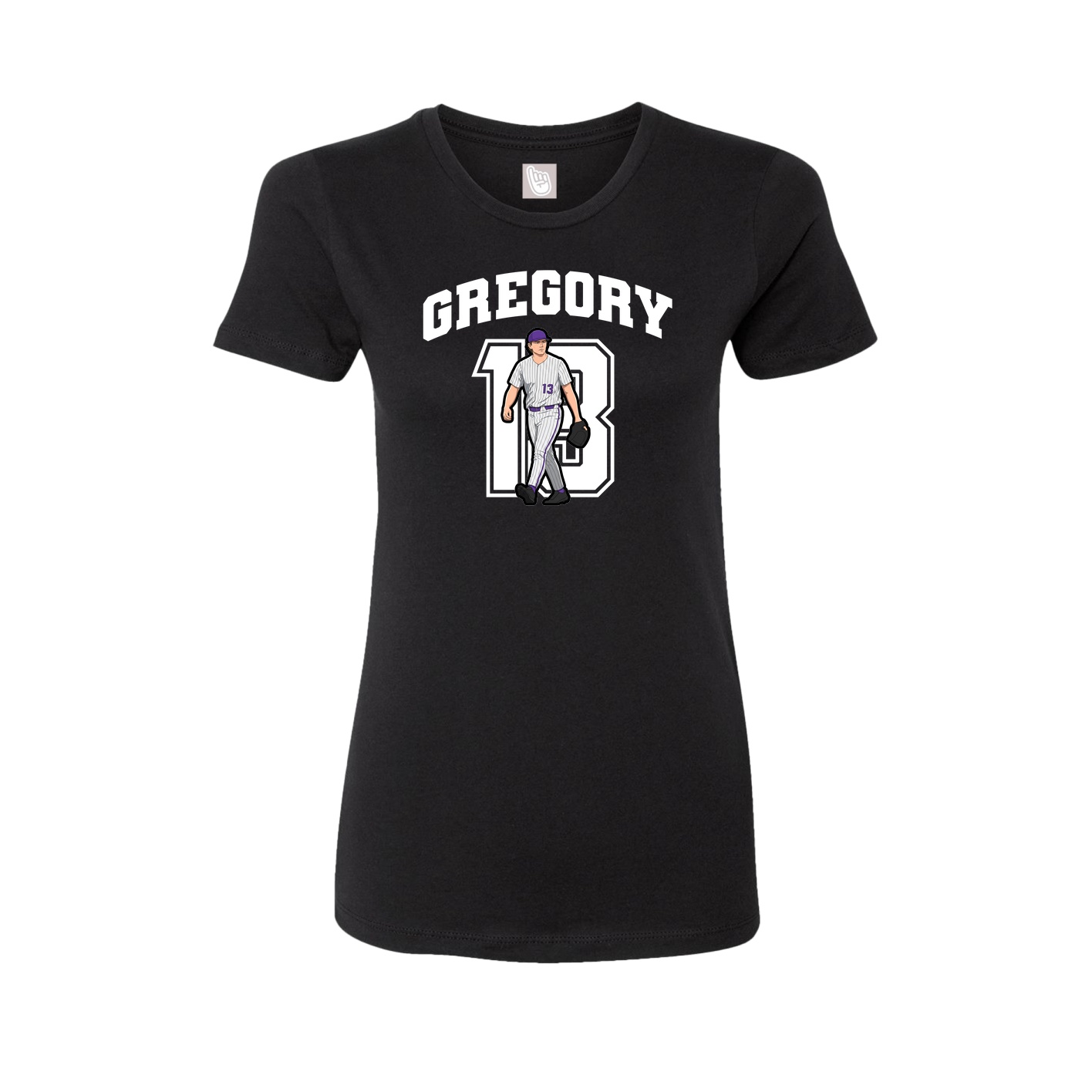 Fitted Women's Tee — Number in Black