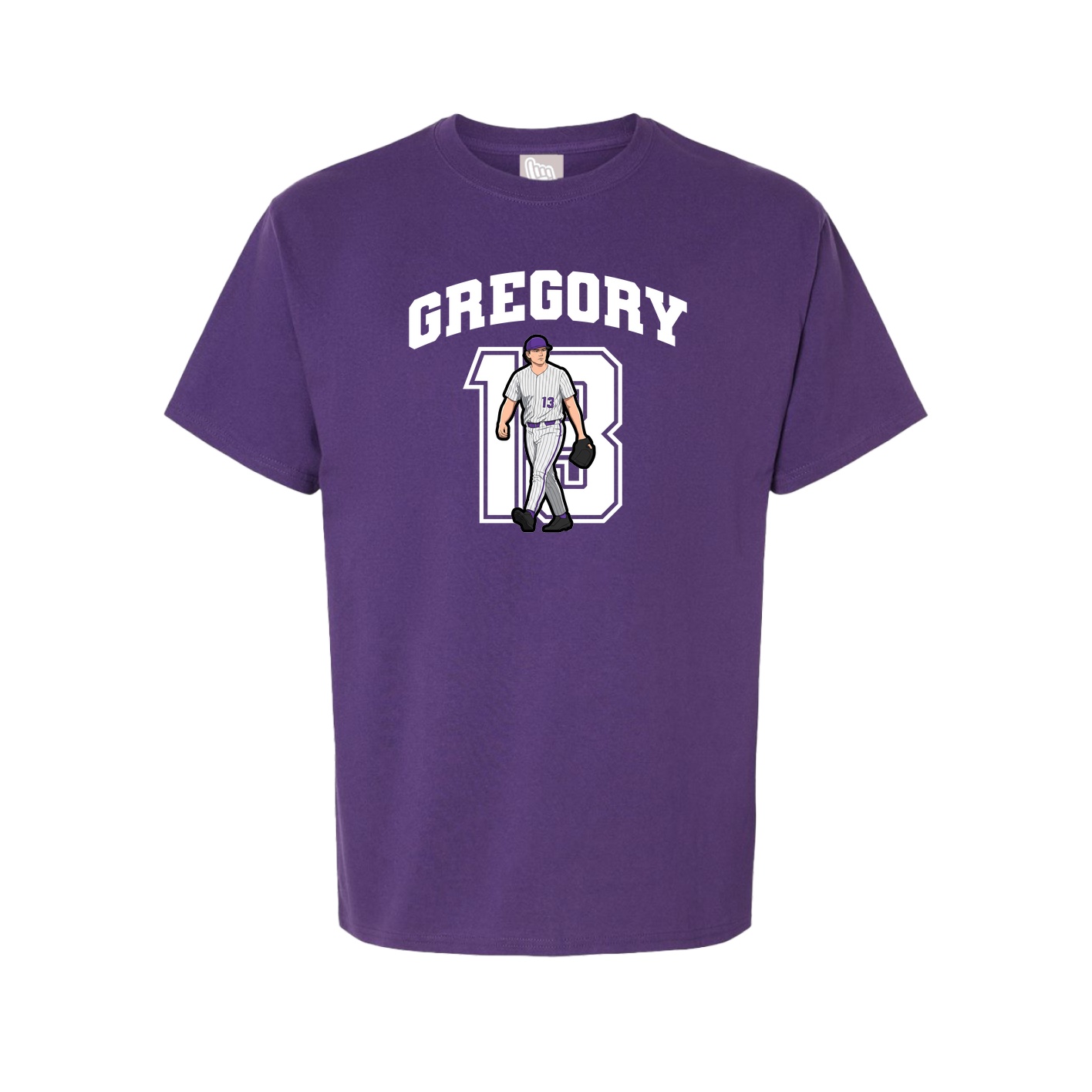 Youth Tee — Number in Purple