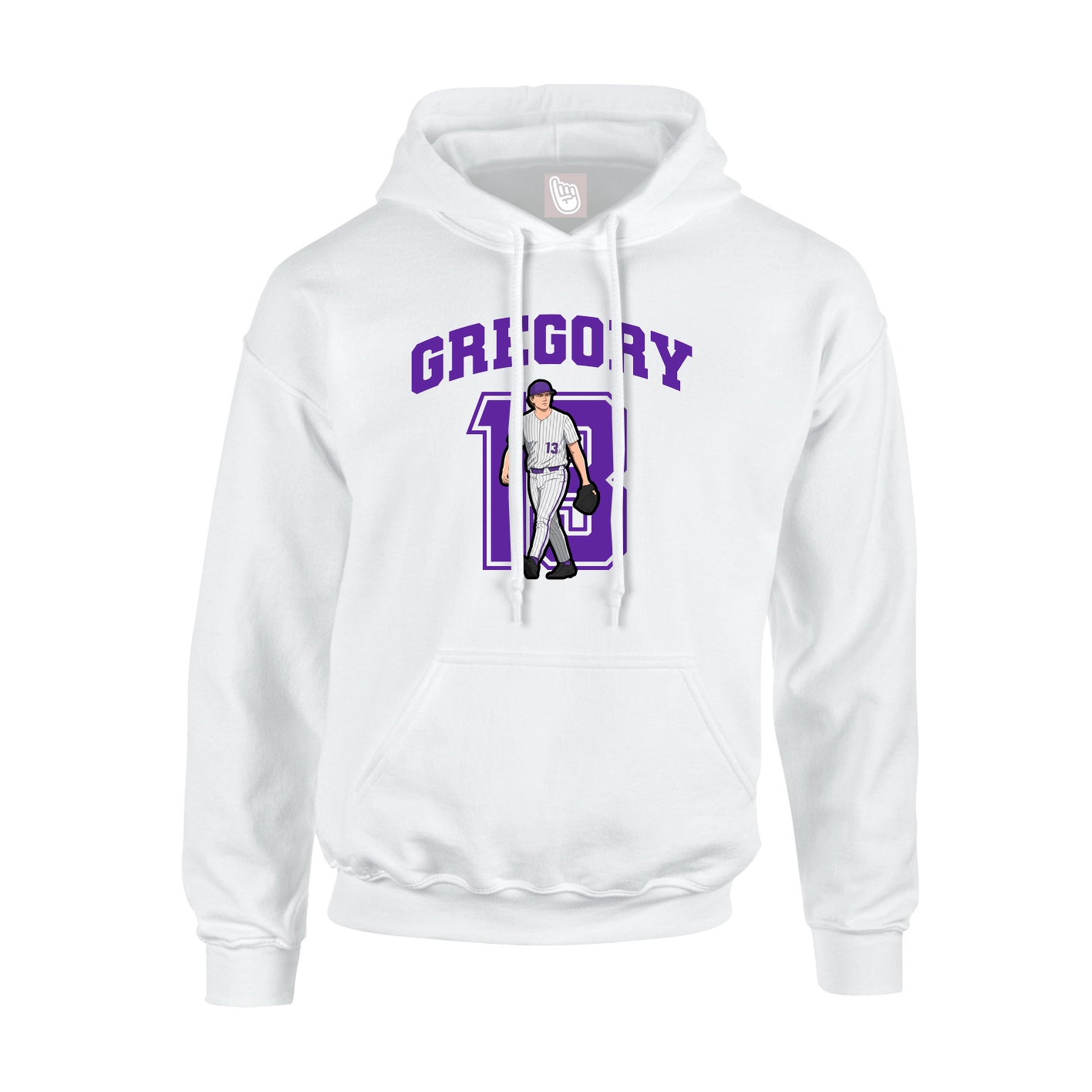 Hoodie — Number in White