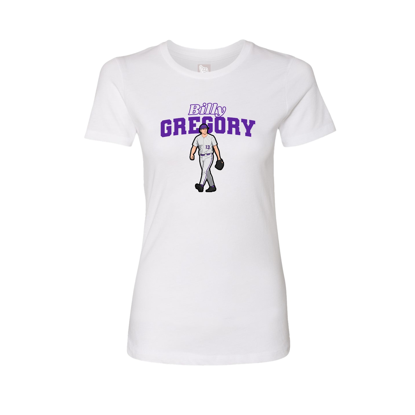 Fitted Women's Tee — Name Arch in White