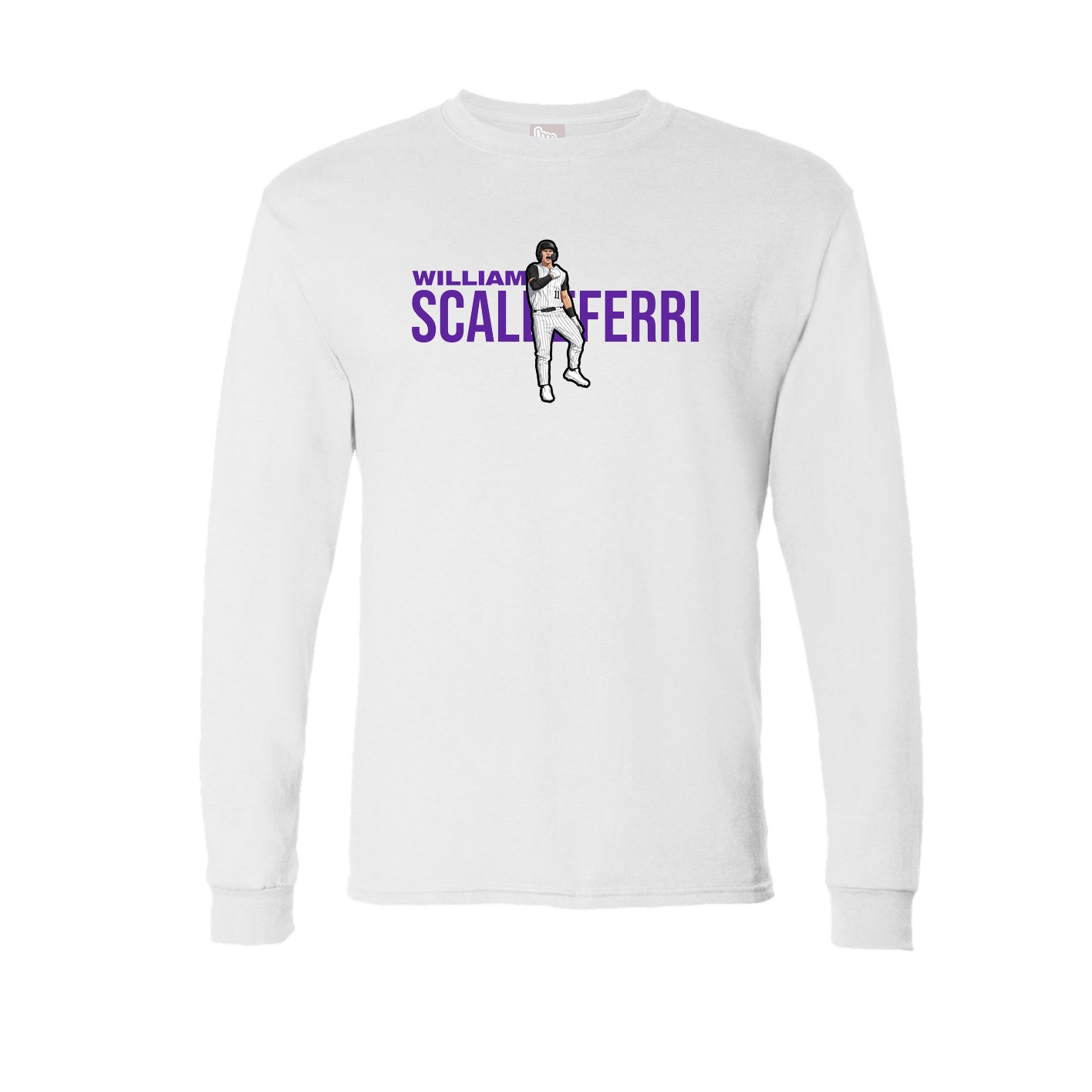 Long Sleeve Tee — Player Name in White