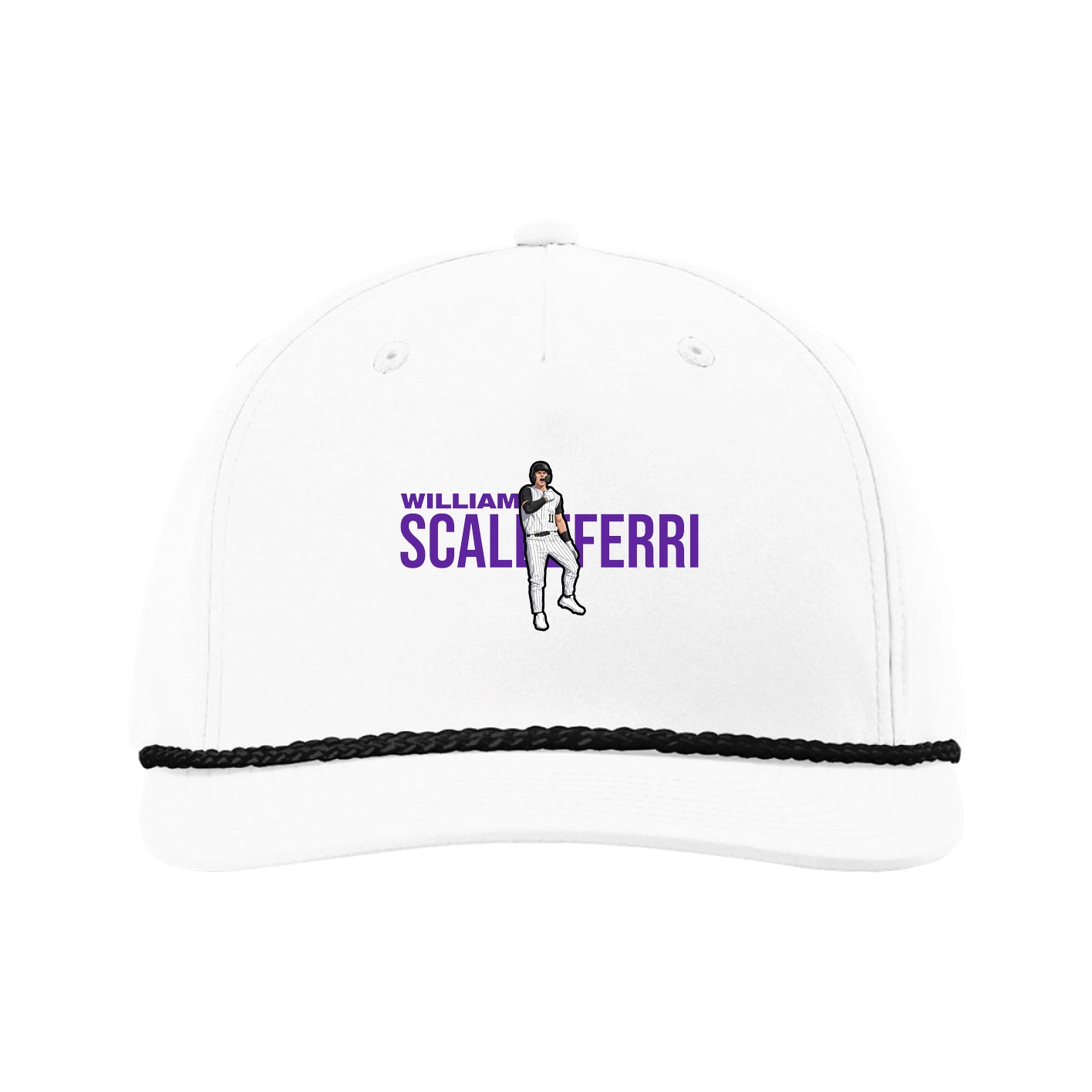 Five-Panel Classic Rope Cap — Player Name in White