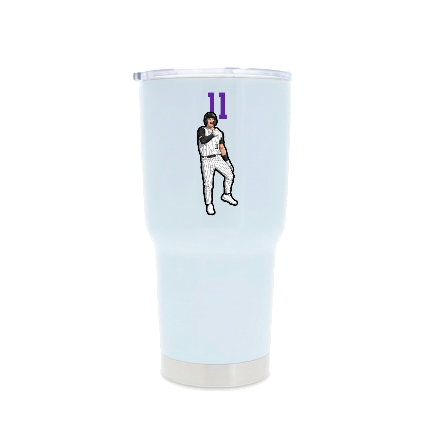 30oz Stainless Steel Tumbler — Number Top in White
