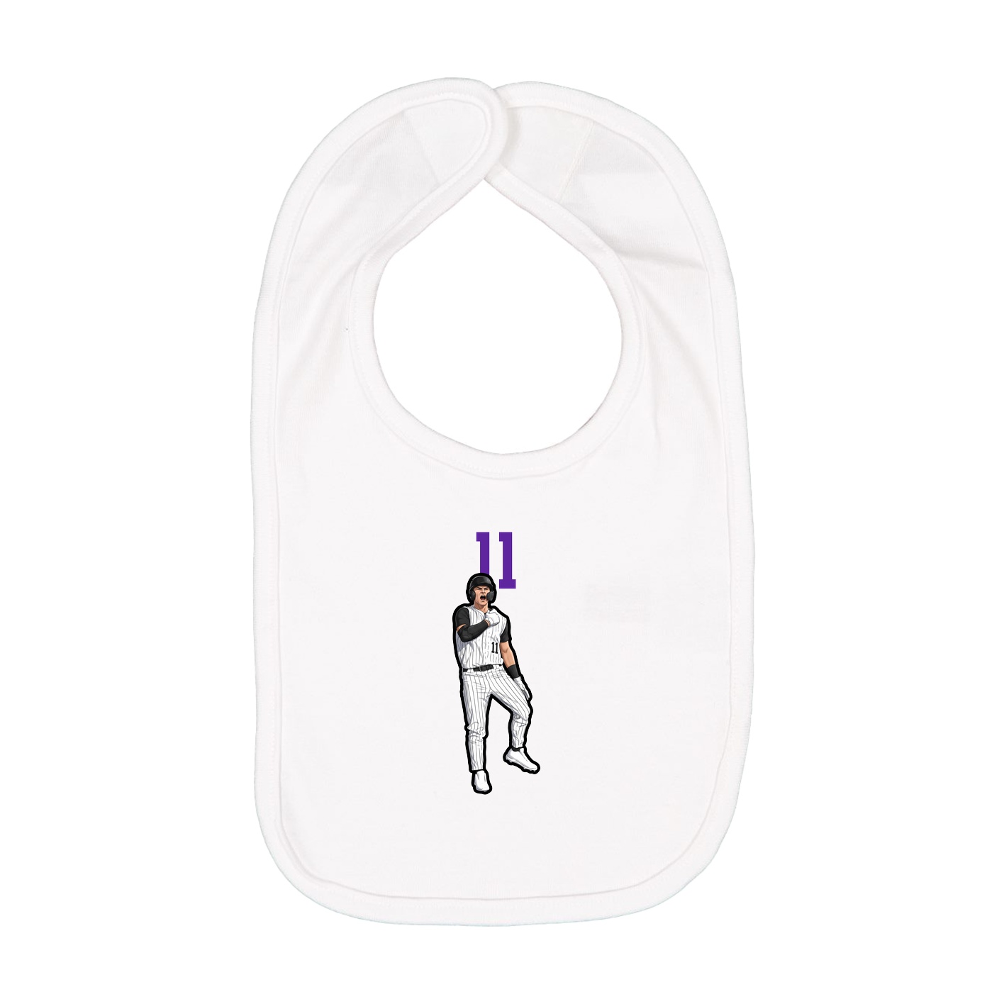 Infant Bib — Number Top in White