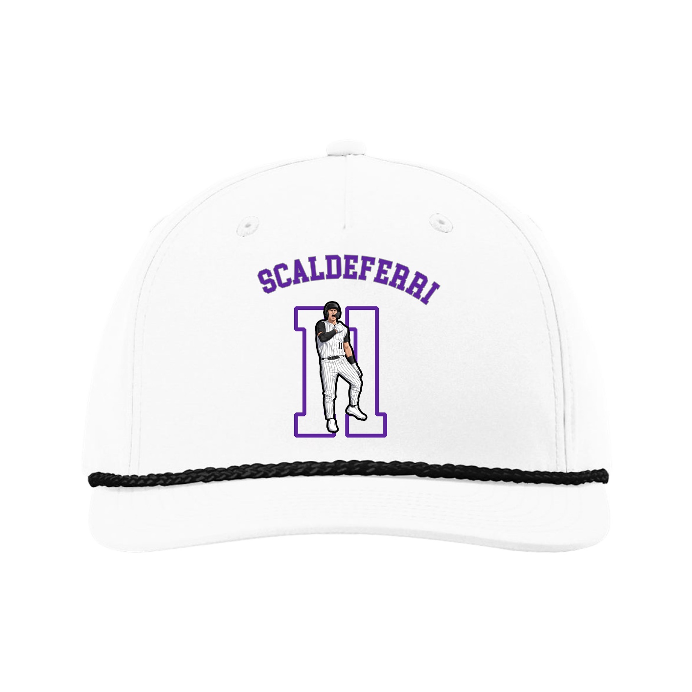 Five-Panel Classic Rope Cap — Shirsey Arch in White