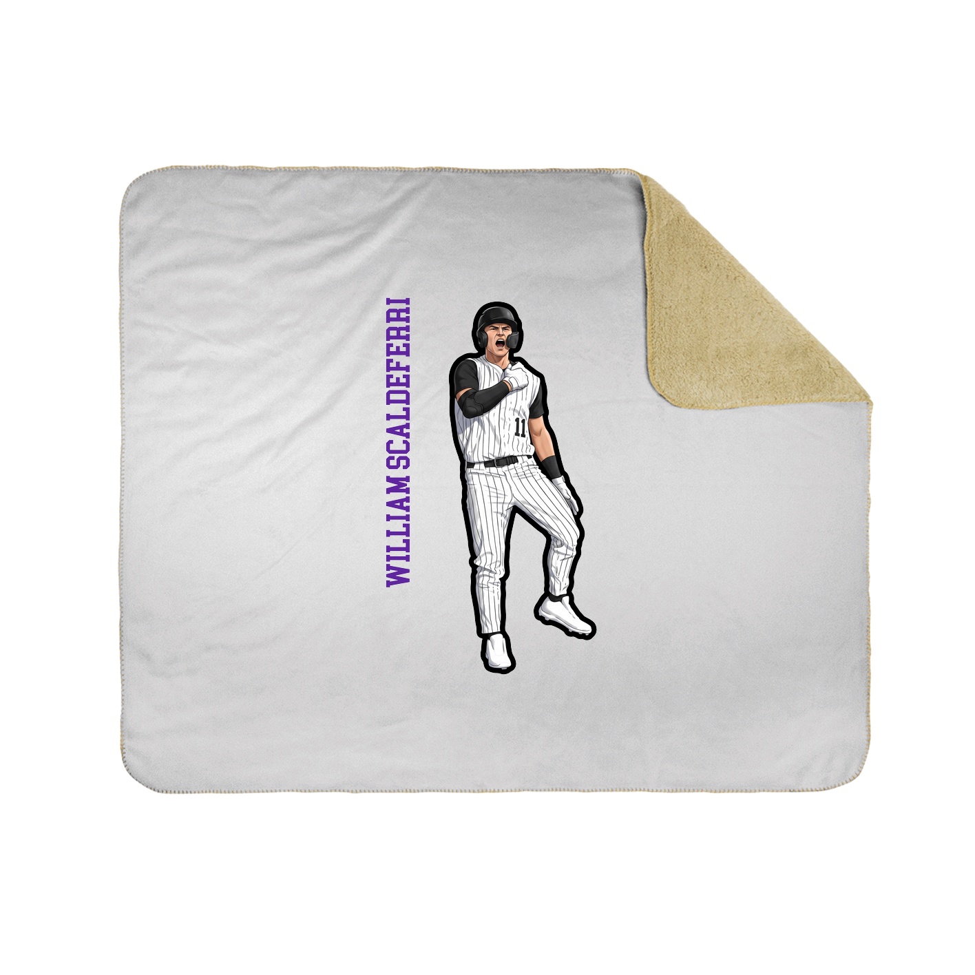 Throw Blanket — Name Vertical in White
