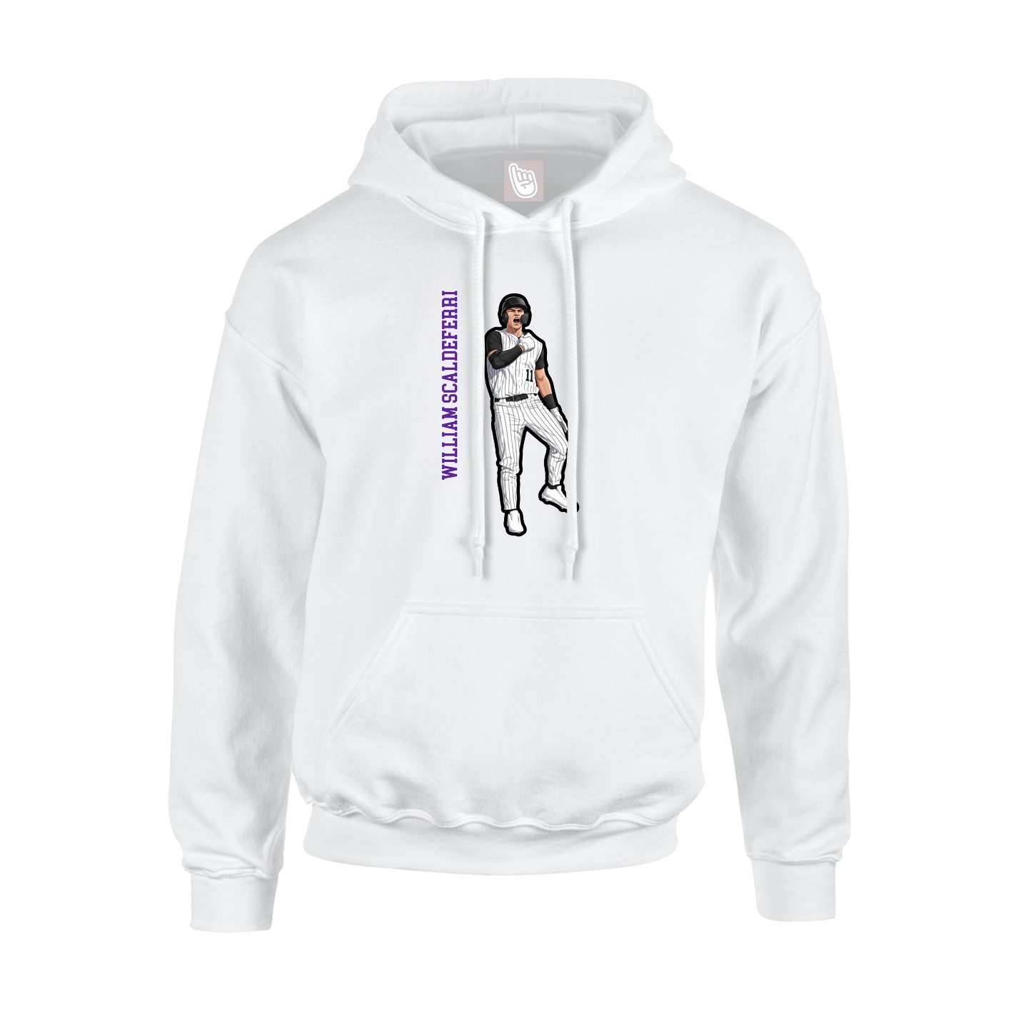 Youth Hoodie — Name Vertical in White