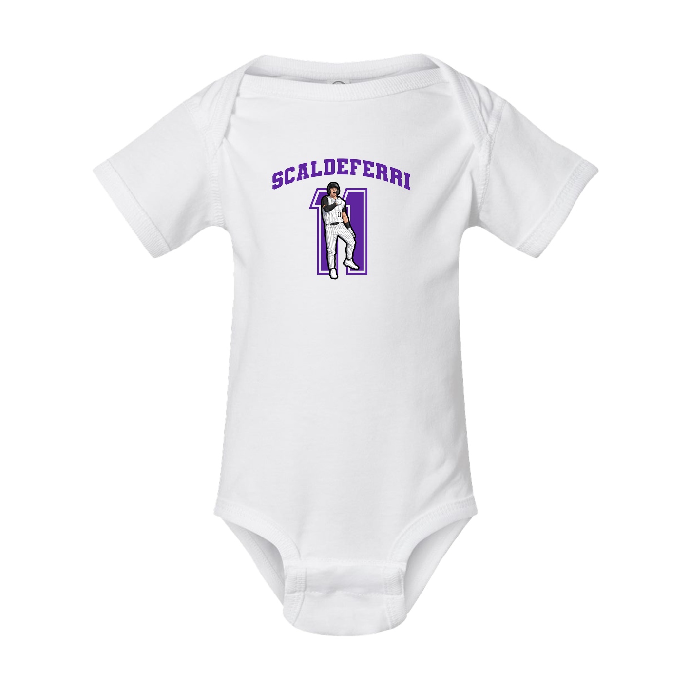 Baby Onesie — Number in White