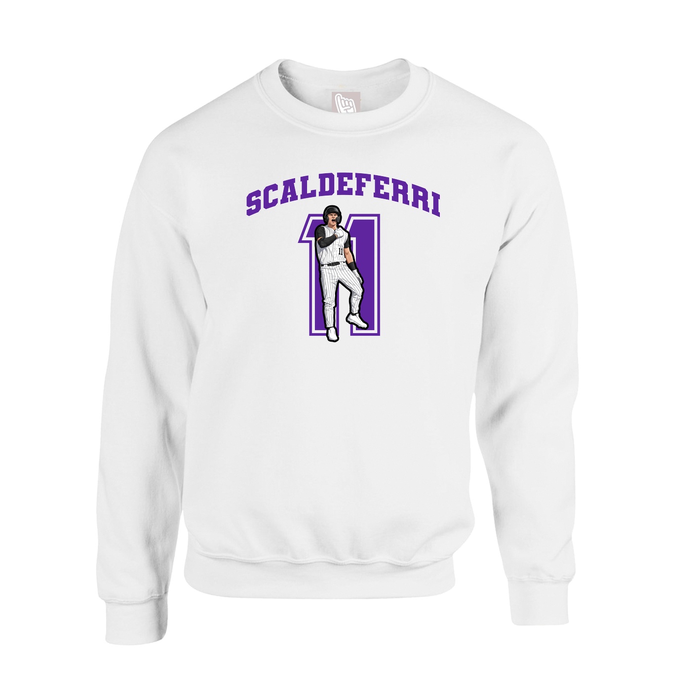 Fleece Crew — Number in White