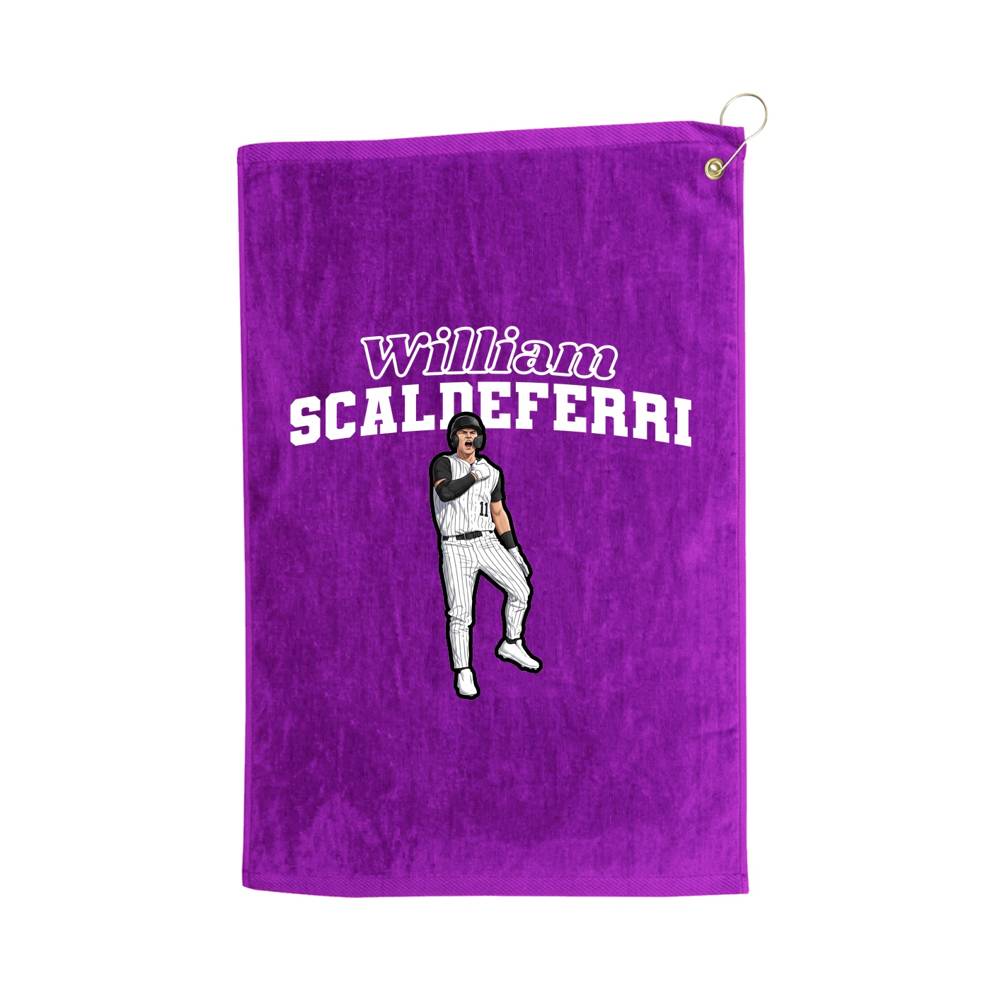 Golf Towel — Name Arch in Purple