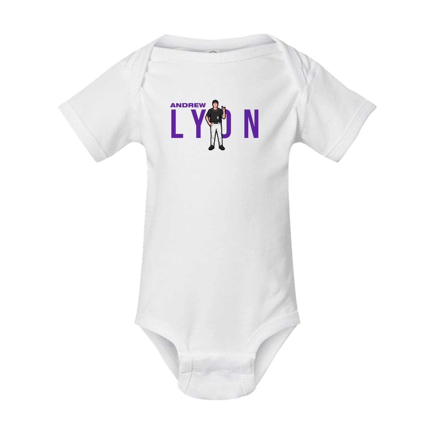 Baby Onesie — Player Name in White