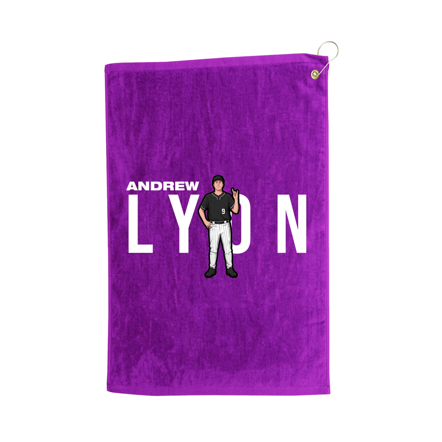 Golf Towel — Player Name in Purple