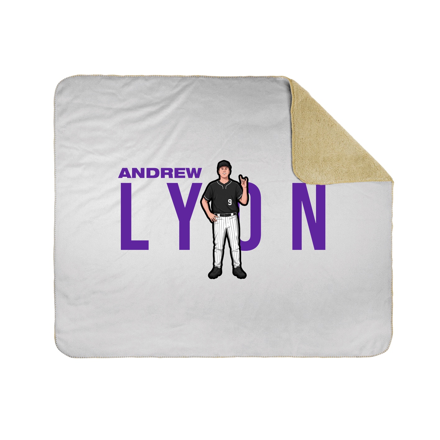 Throw Blanket — Player Name in White
