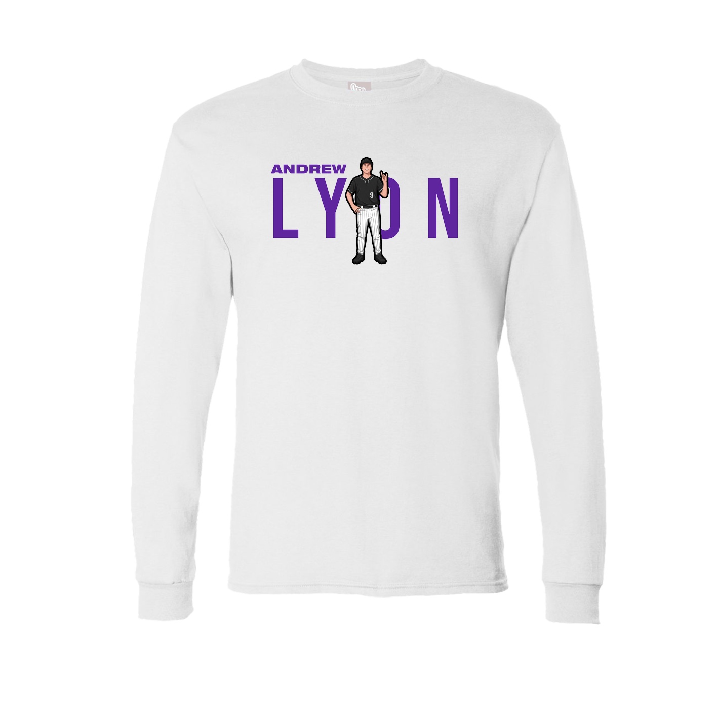 Long Sleeve Tee — Player Name in White