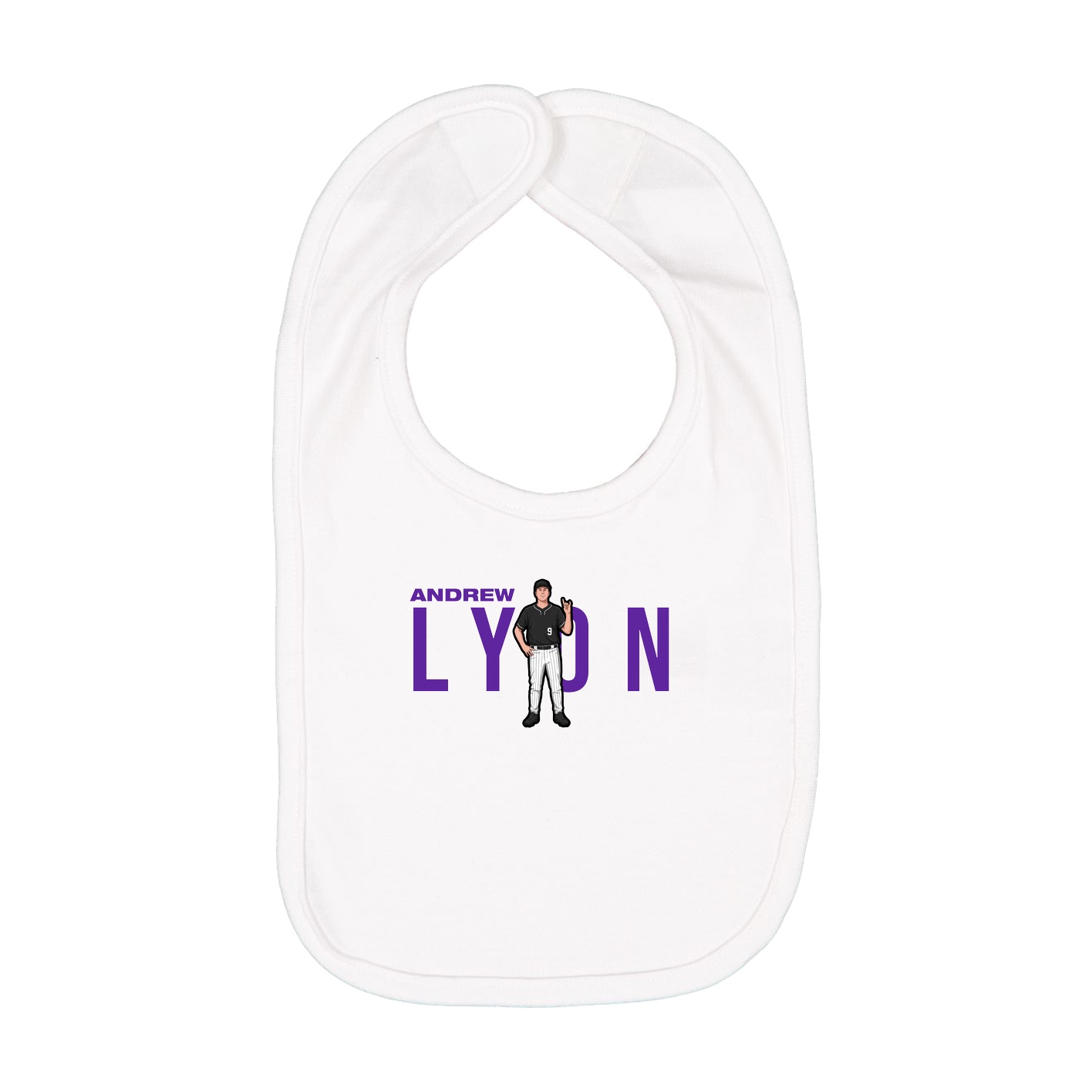 Infant Bib — Player Name in White