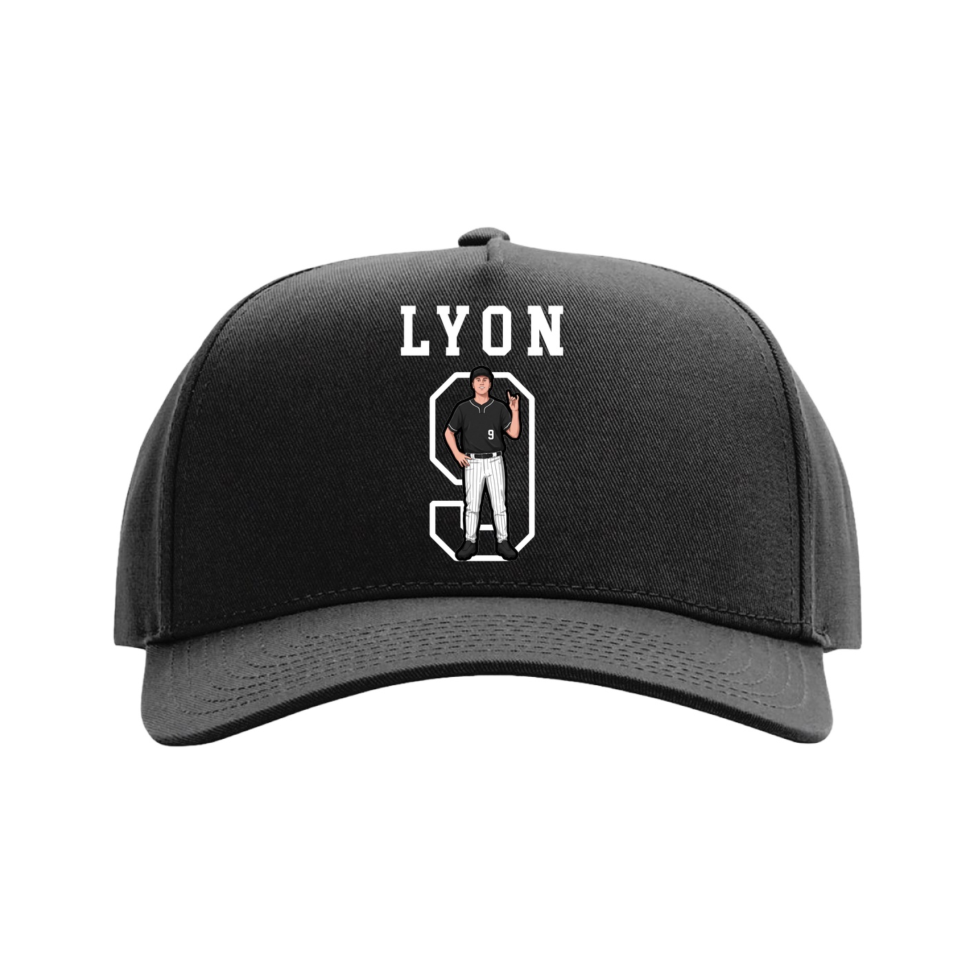 Full Fabric Five-Panel Champ Cap — Shirsey in Black