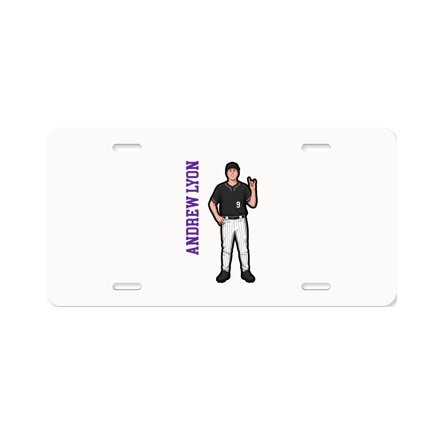 License Plate — Name Vertical in Classic
