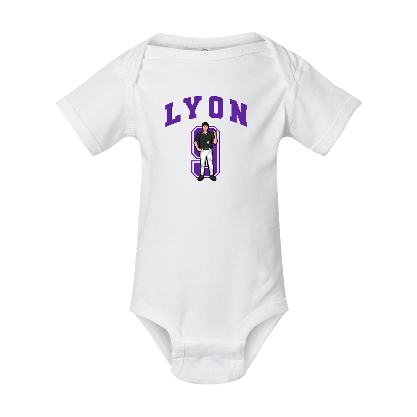 Baby Onesie — Number in White