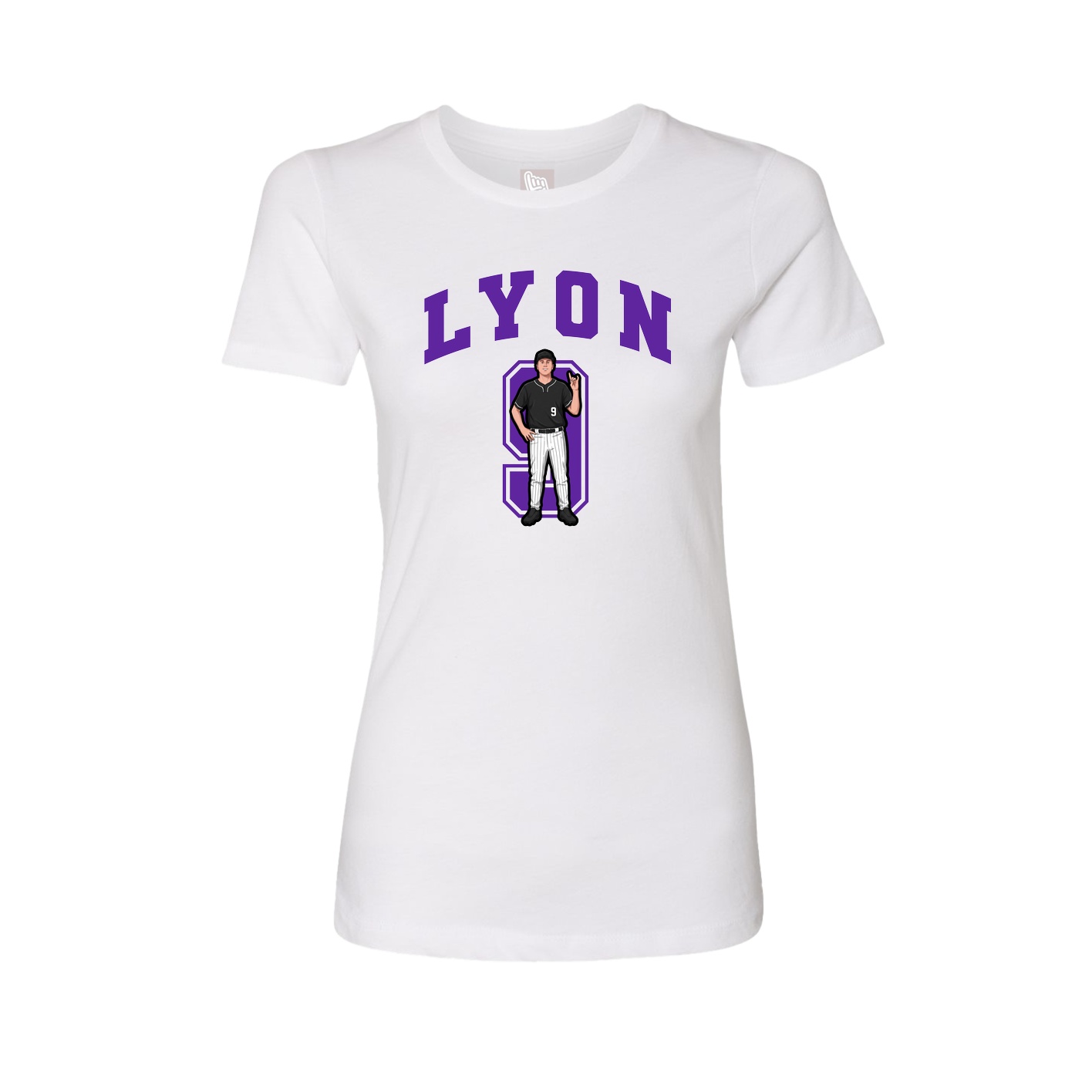Fitted Women's Tee — Number in White
