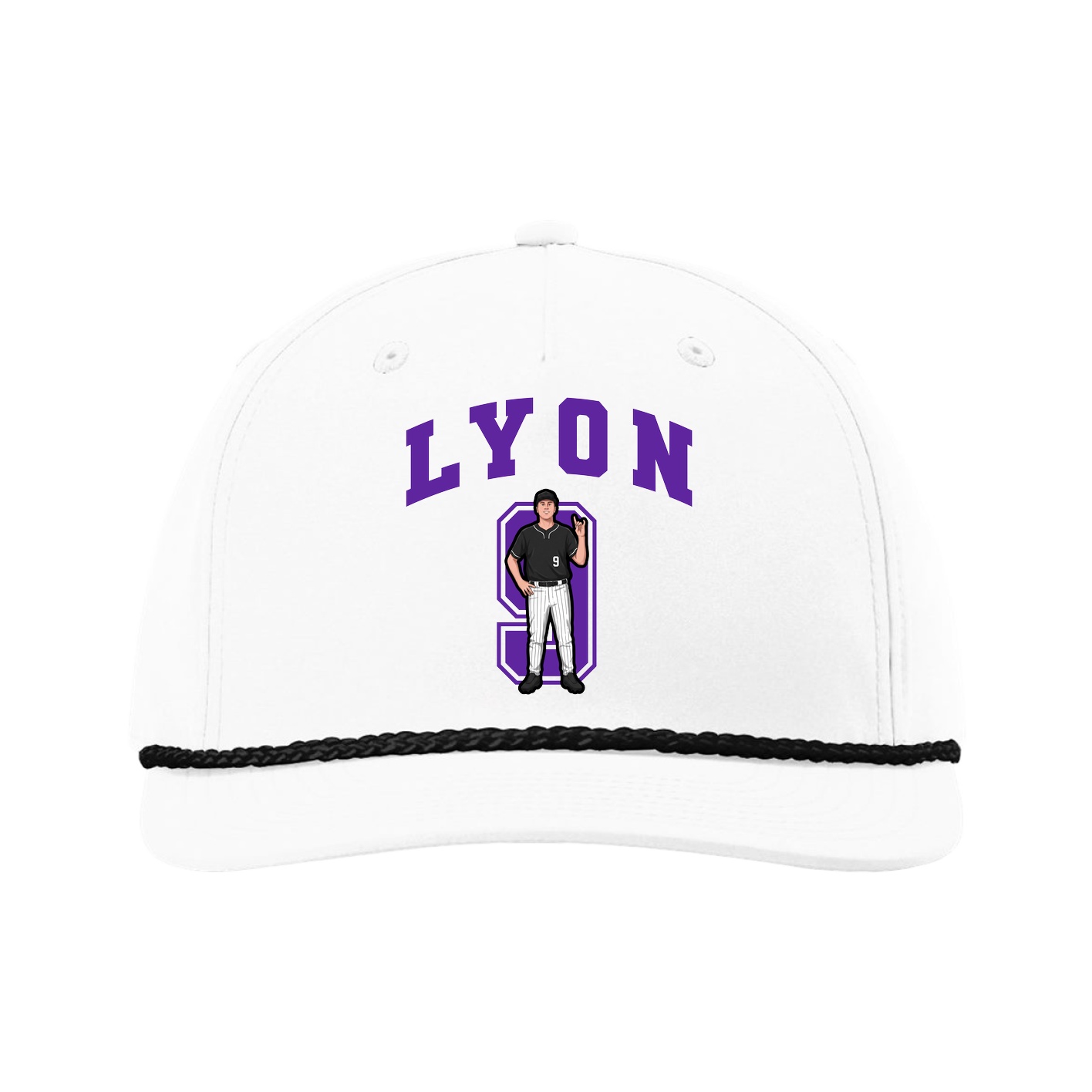 Five-Panel Classic Rope Cap — Number in White