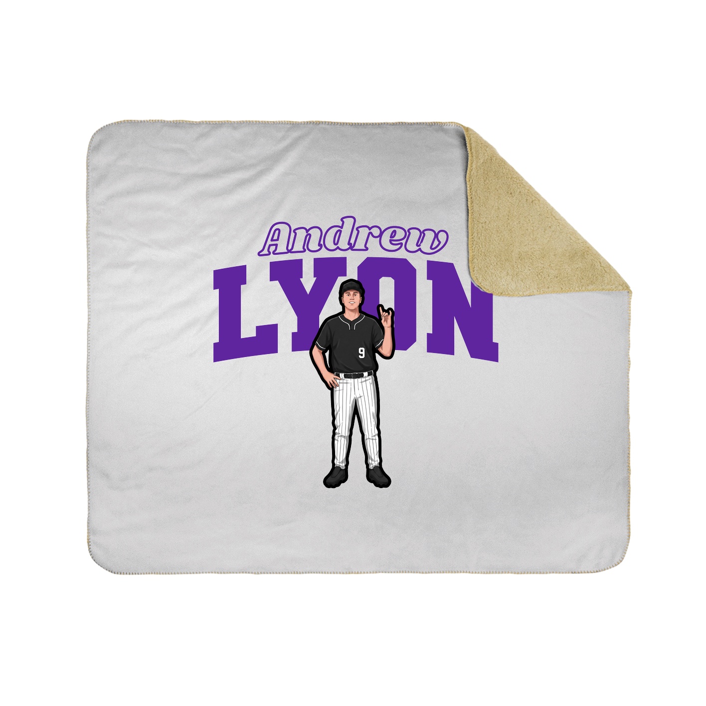 Throw Blanket — Name Arch in White