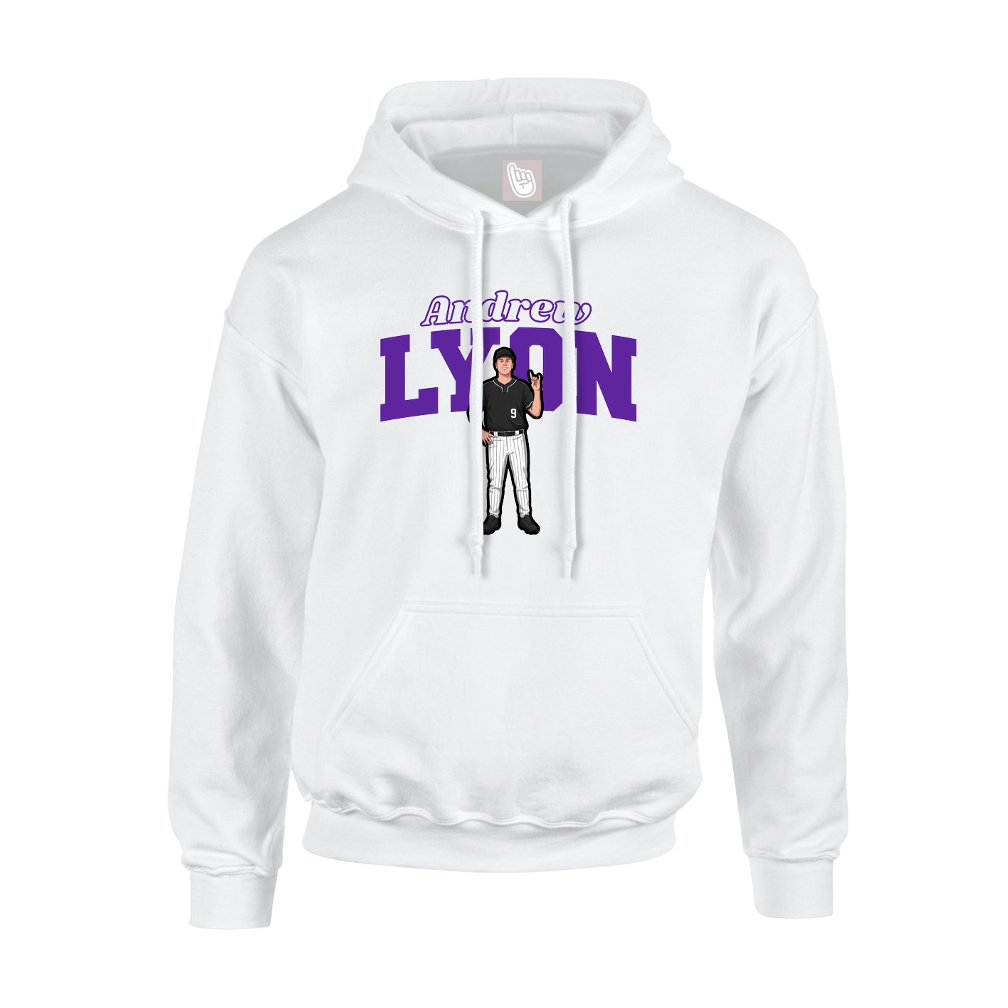 Hoodie — Name Arch in White