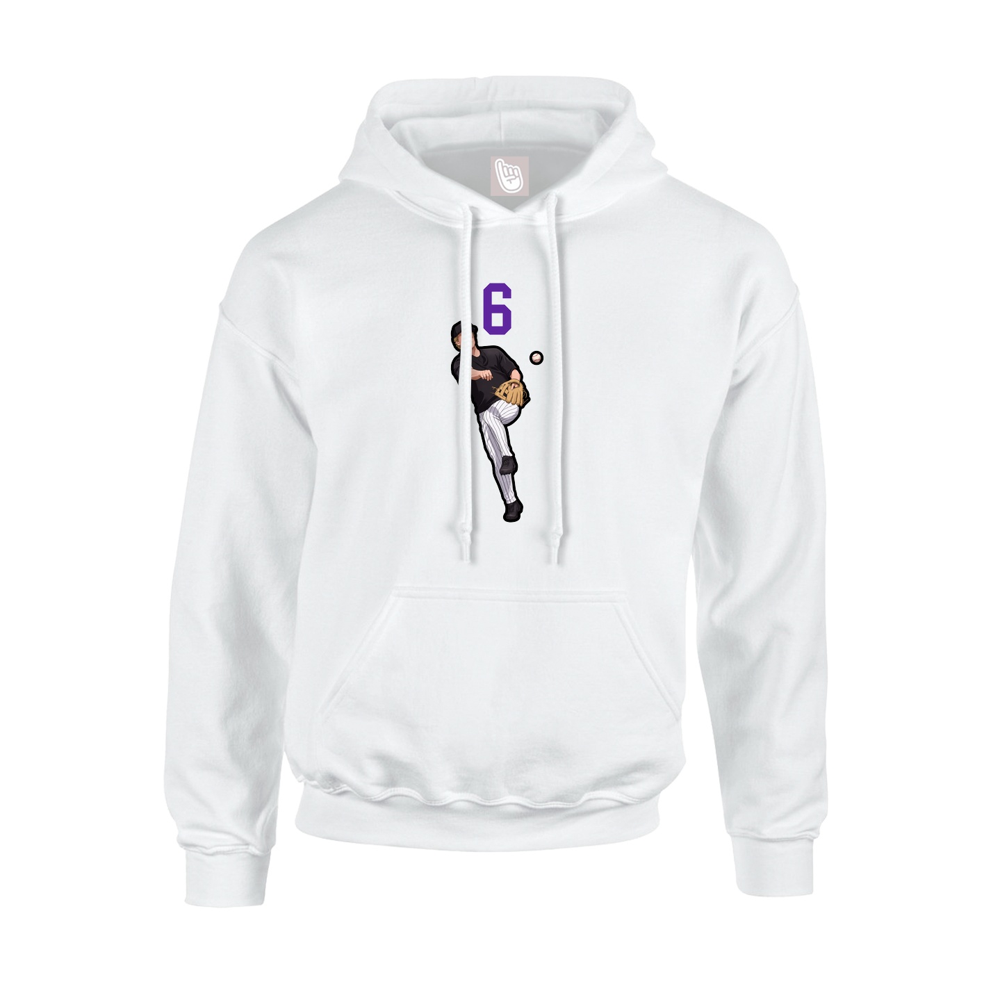Youth Hoodie — Number Top in White