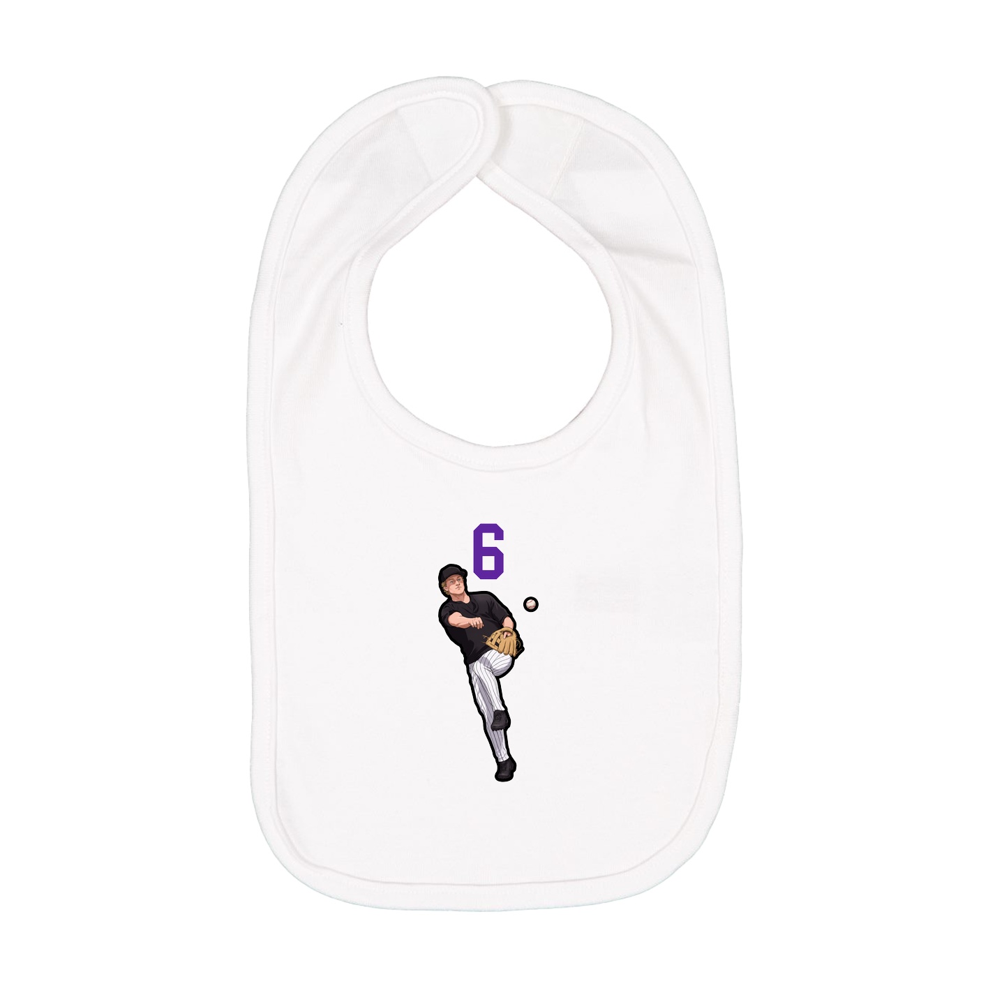 Infant Bib — Number Top in White