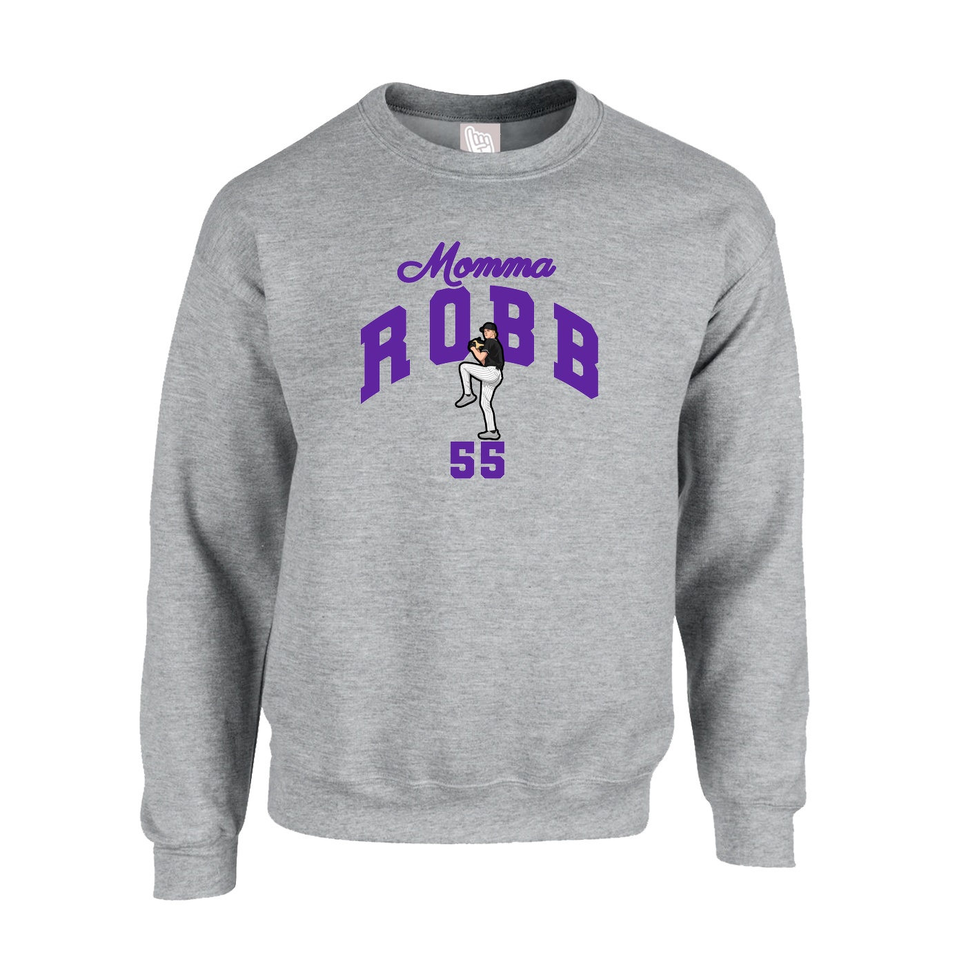 Fleece Crew — Mothers Day Arch in Grey