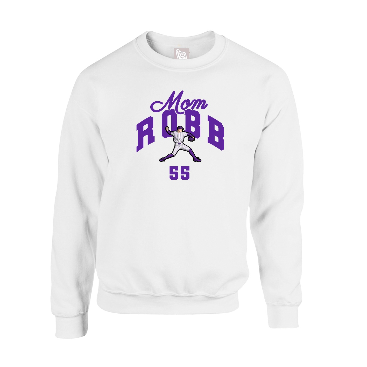 Fleece Crew — Mothers Day Arch in White