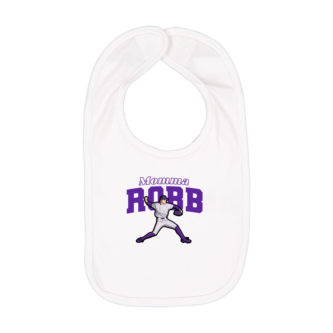 Infant Bib — Mothers Day Block in White