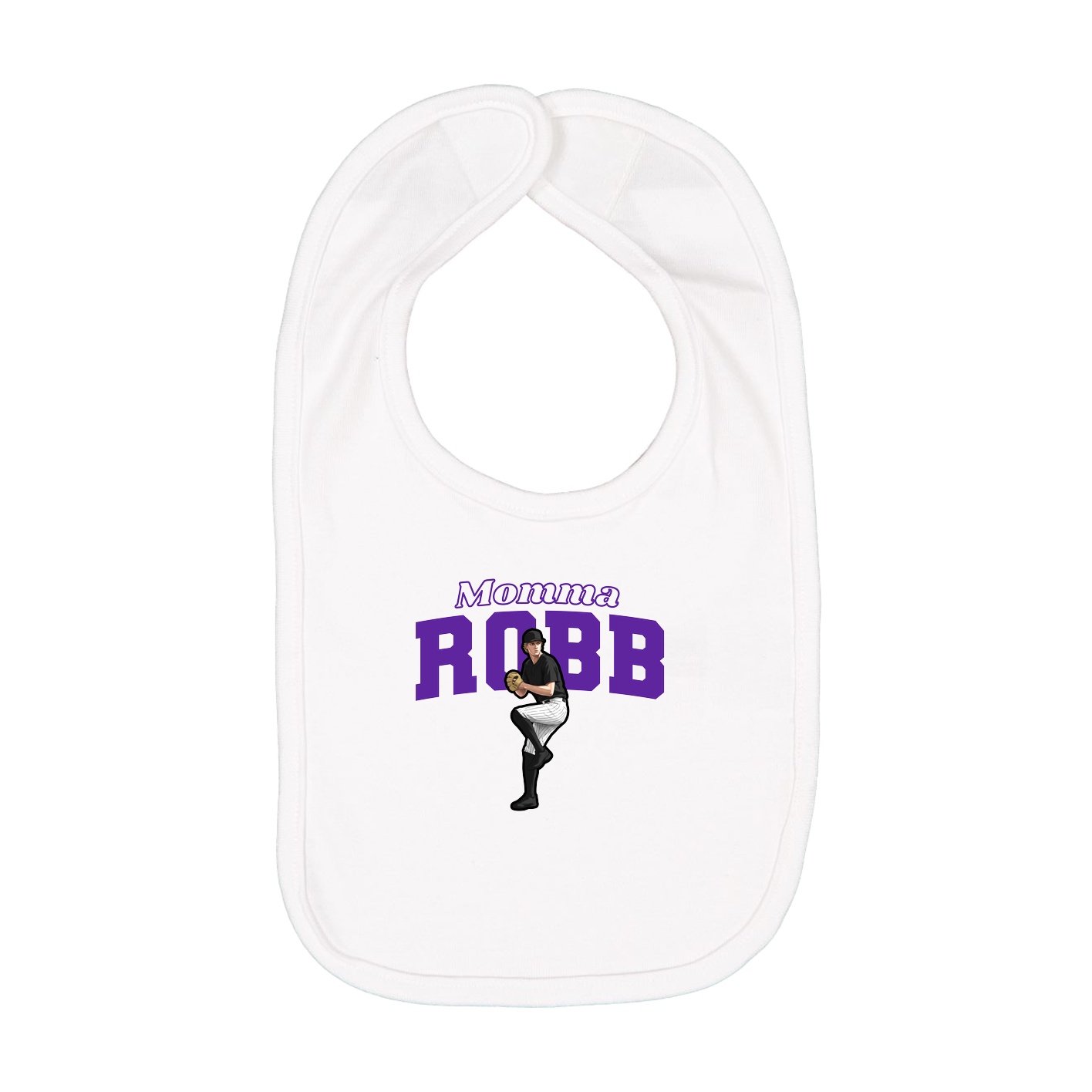 Infant Bib — Mothers Day Block in White
