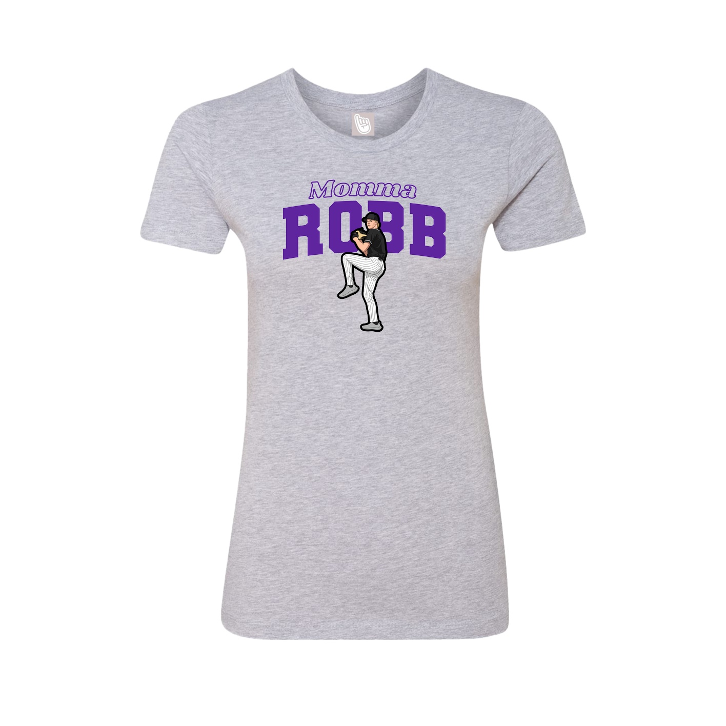 Womens Tee — Mothers Day Block in Grey