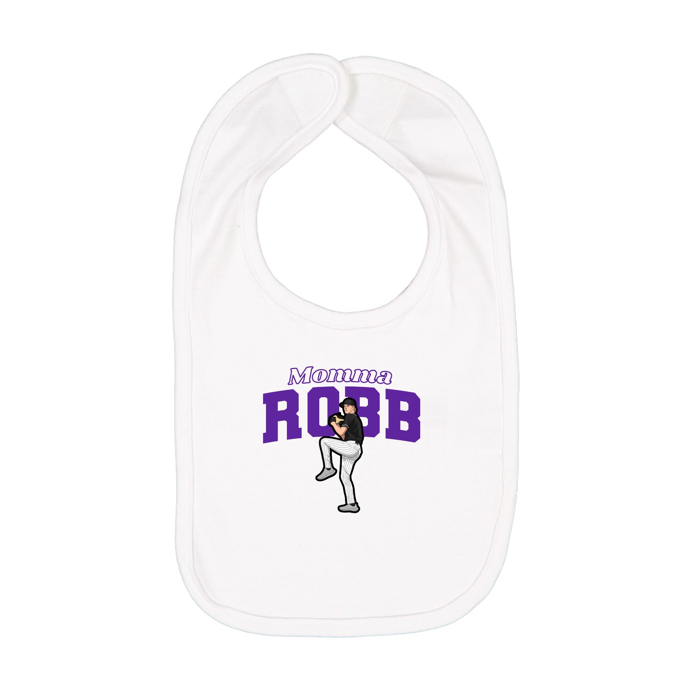 Infant Bib — Mothers Day Block in White