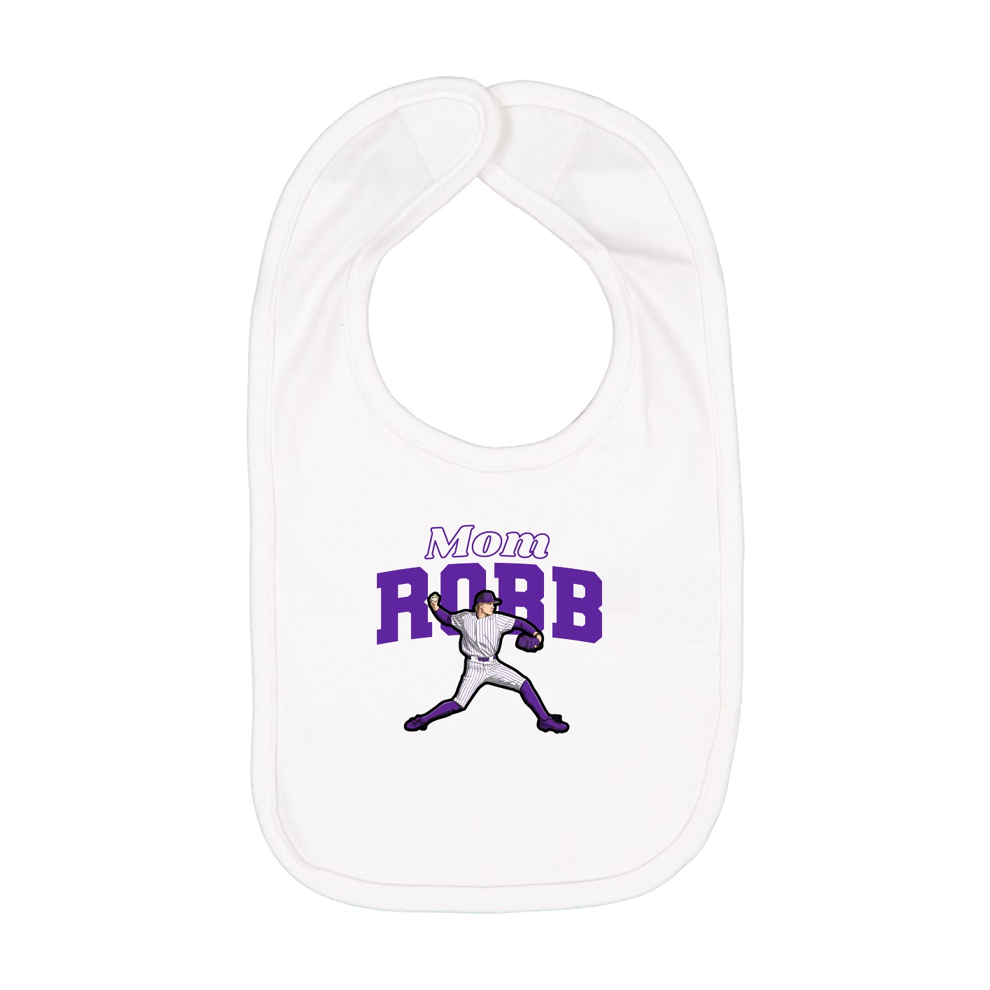 Infant Bib — Mothers Day Block in White