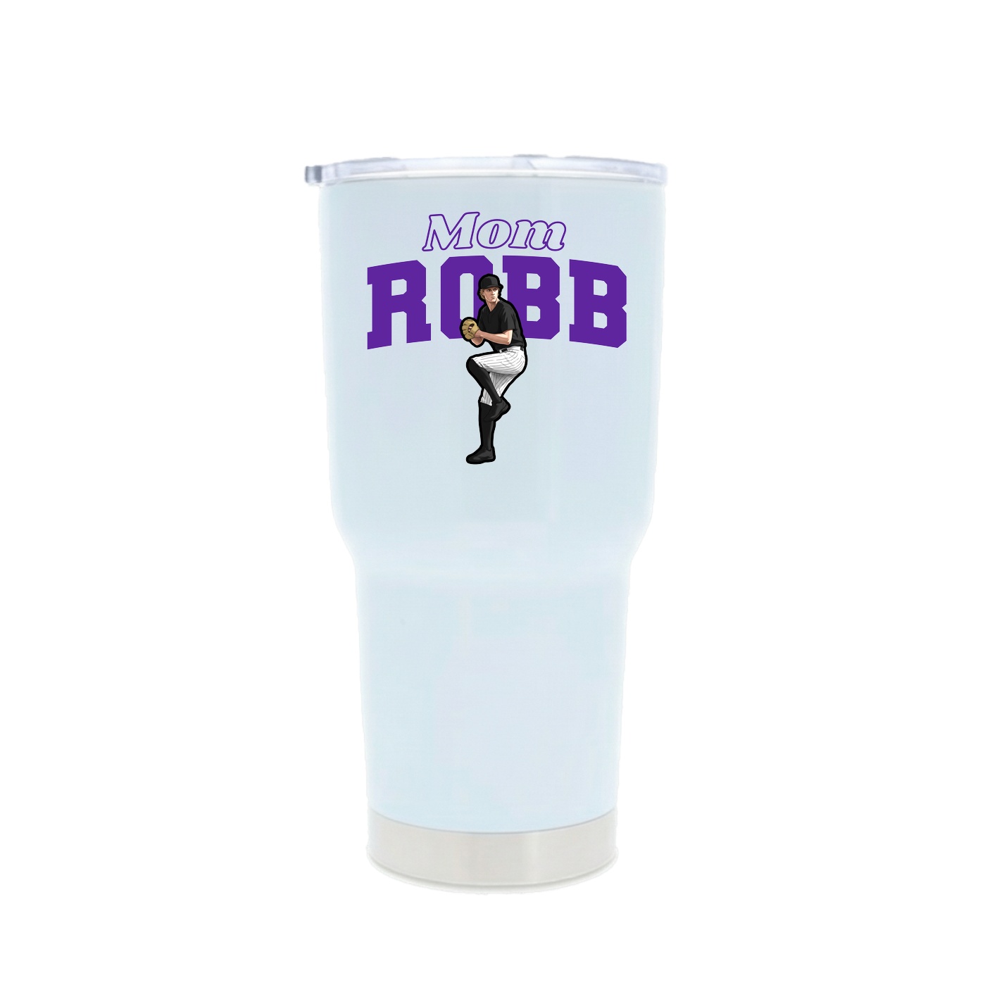 30oz Stainless Steel Tumbler — Mothers Day Block in White